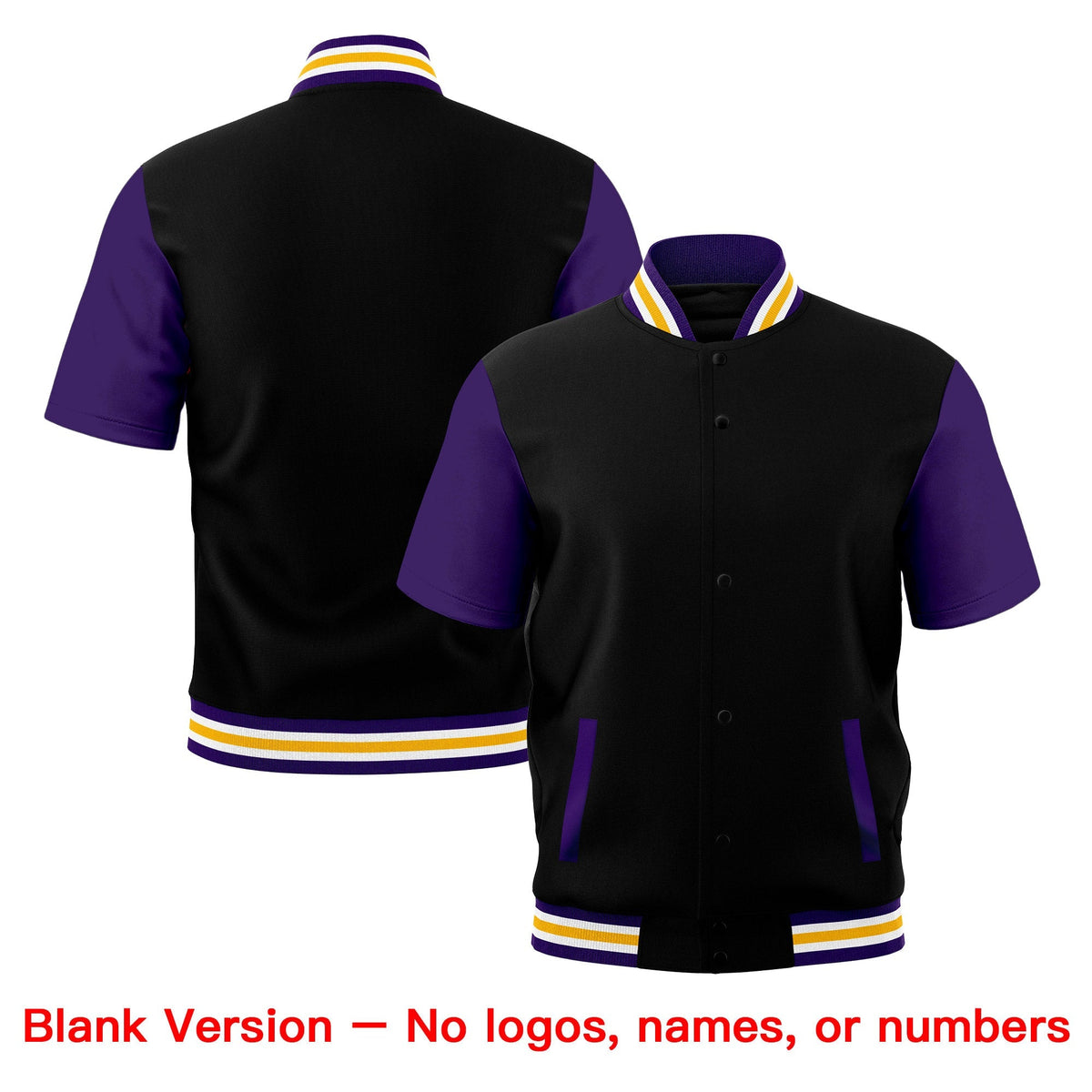 Custom Purple White Gold Full-Snap Classic Style Jacket| KXKSHOP