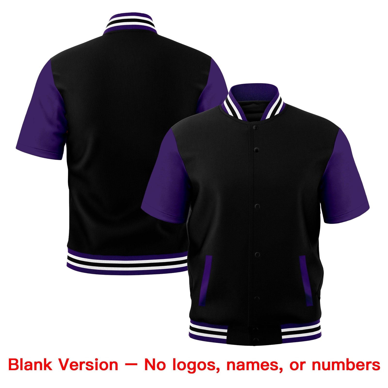 Custom Purple White Black Full-Snap Classic Style Jacket| KXKSHOP
