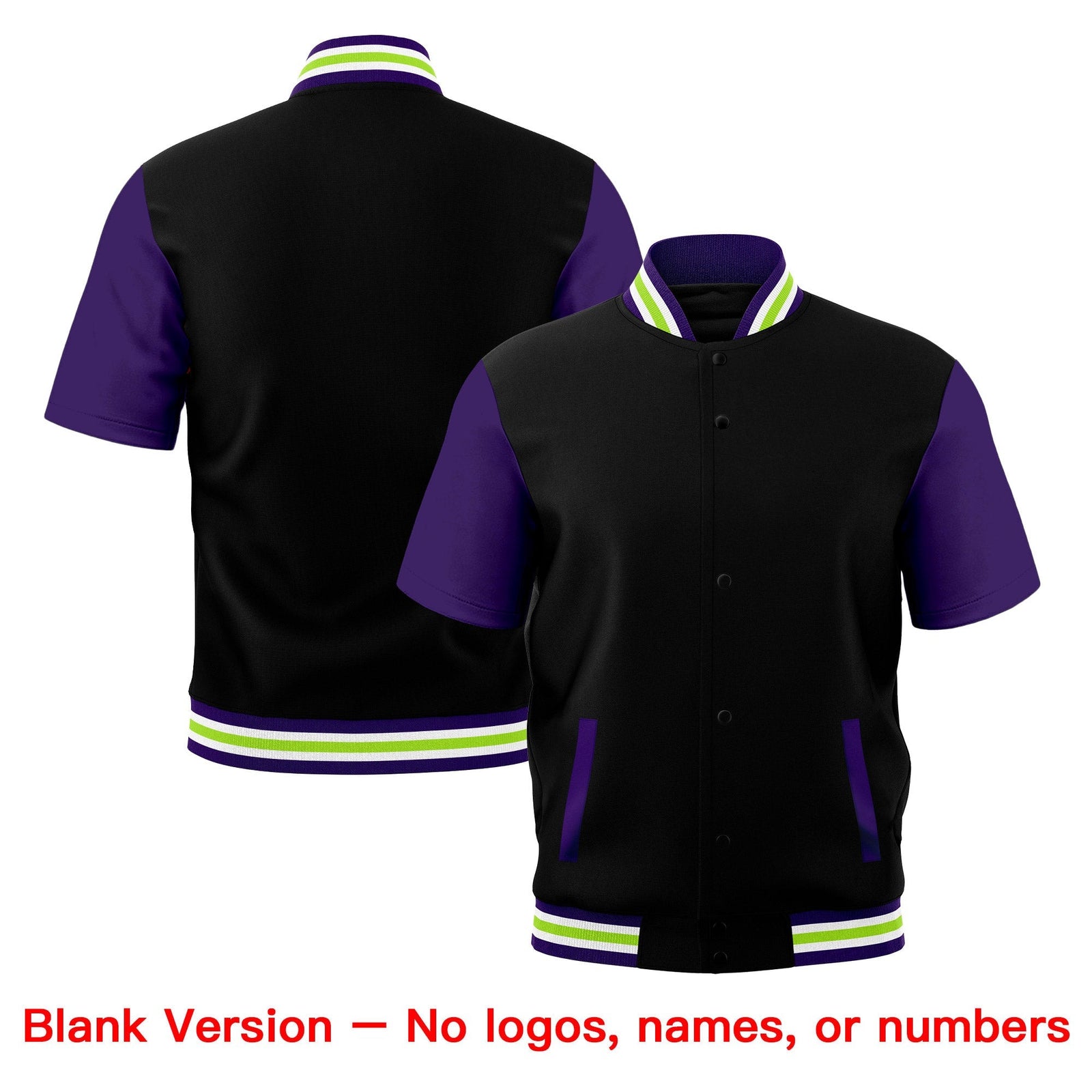 Custom Purple White Neon Green Full-Snap Classic Style Jacket| KXKSHOP