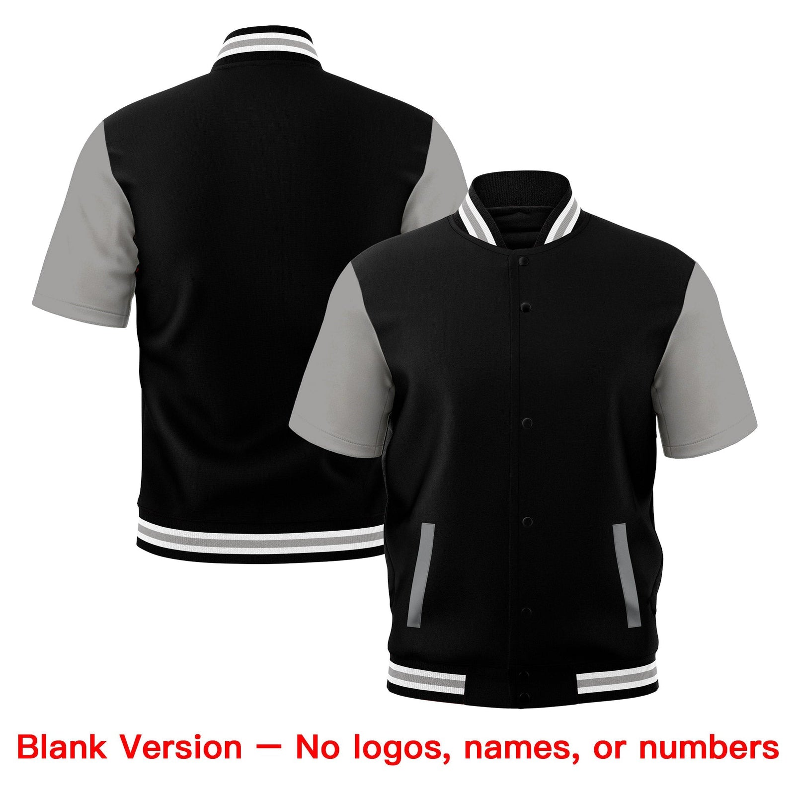 Custom Gray Black White Full-Snap Classic Style Jacket| KXKSHOP
