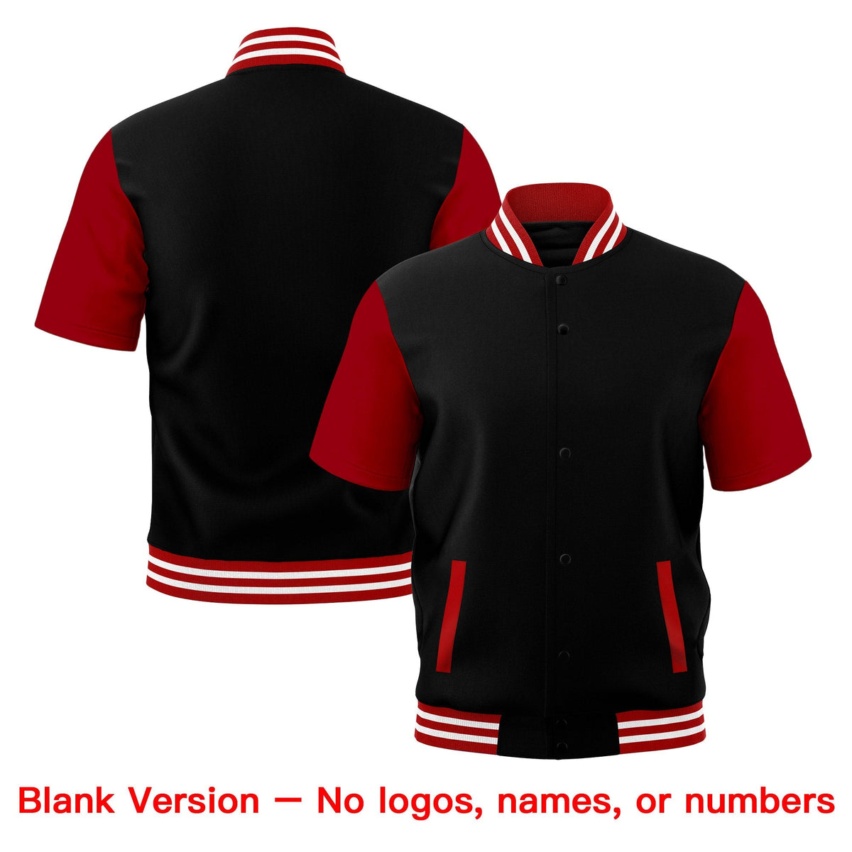 Custom Red White Full-Snap Classic Style Jacket| KXKSHOP