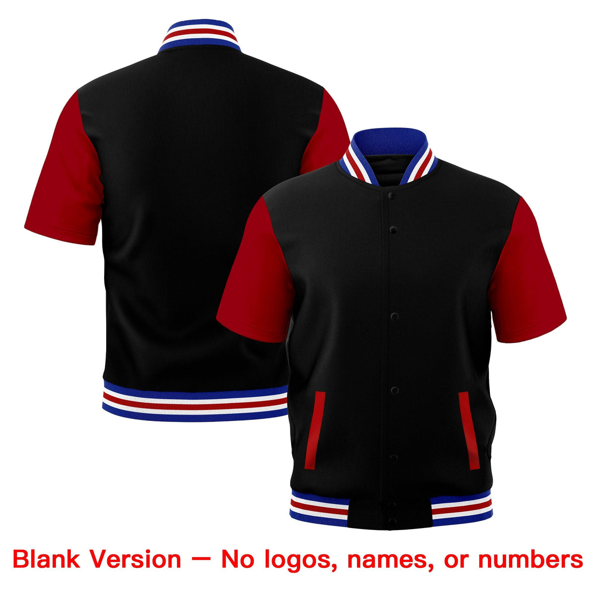 Custom Red Royal Blue White Full-Snap Classic Style Jacket| KXKSHOP