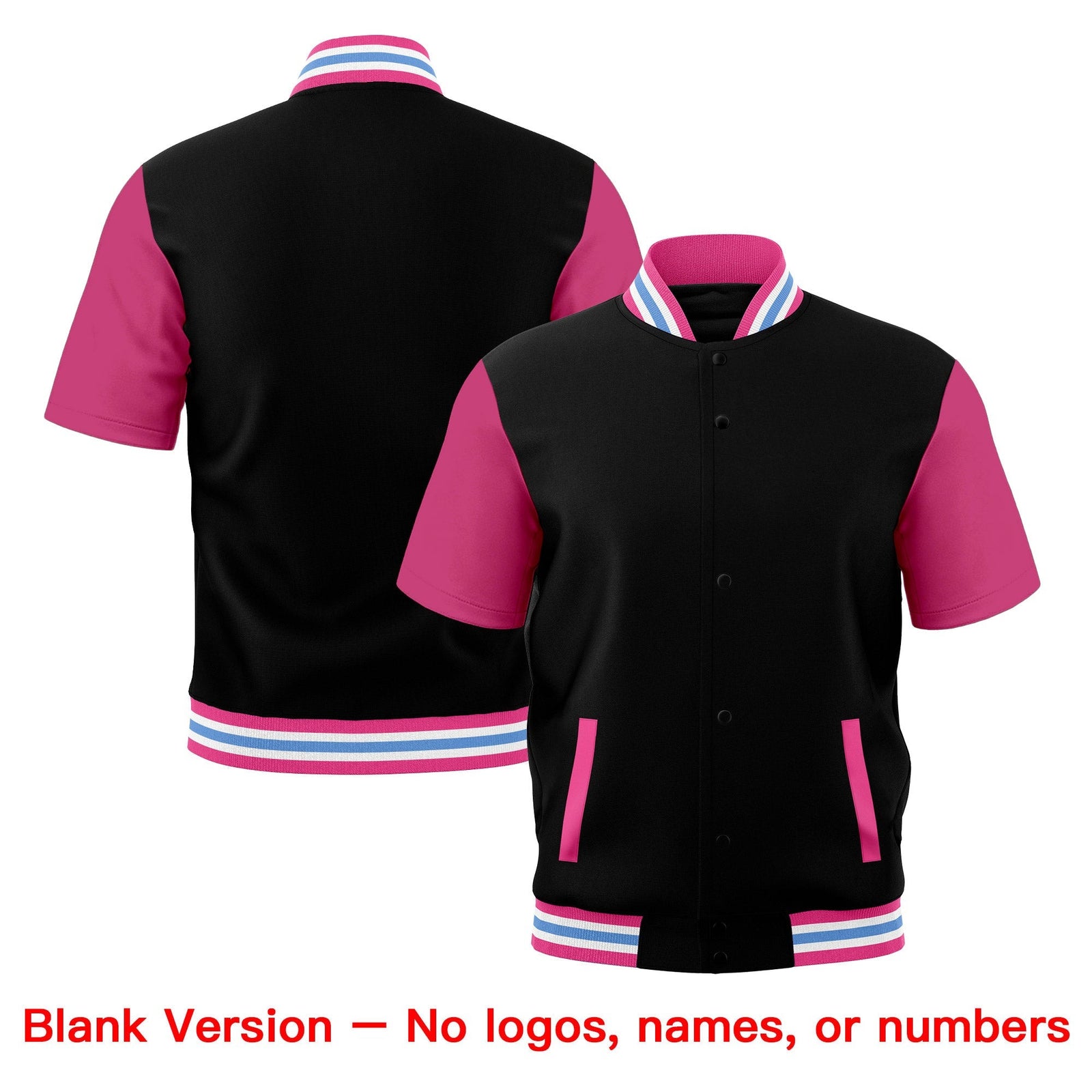 Custom Pink White Powder Blue Full-Snap Classic Style Jacket| KXKSHOP