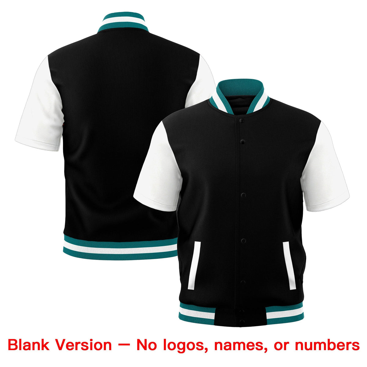 Custom White Teal Full-Snap Classic Style Jacket| KXKSHOP