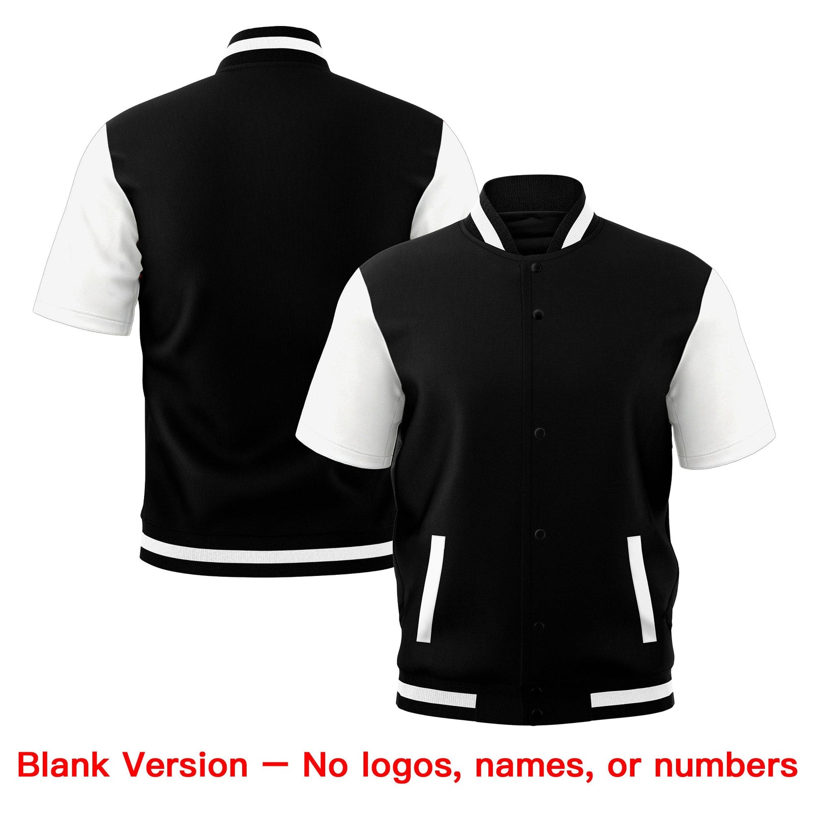 Custom White Black Full-Snap Classic Style Jacket| KXKSHOP