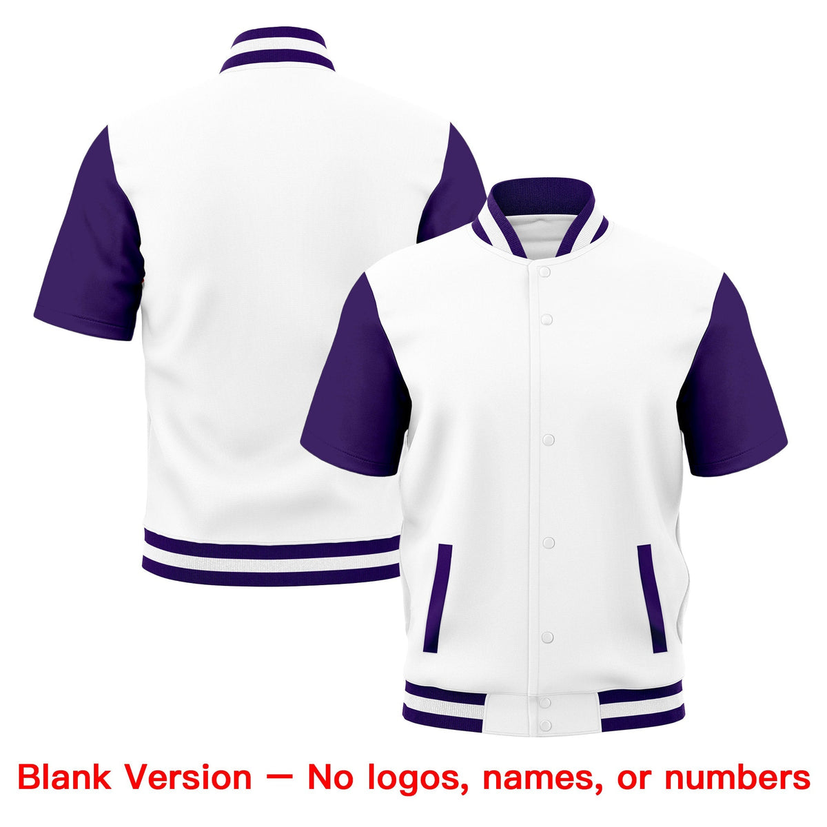 Custom Purple White Full-Snap Classic Style Jacket| KXKSHOP