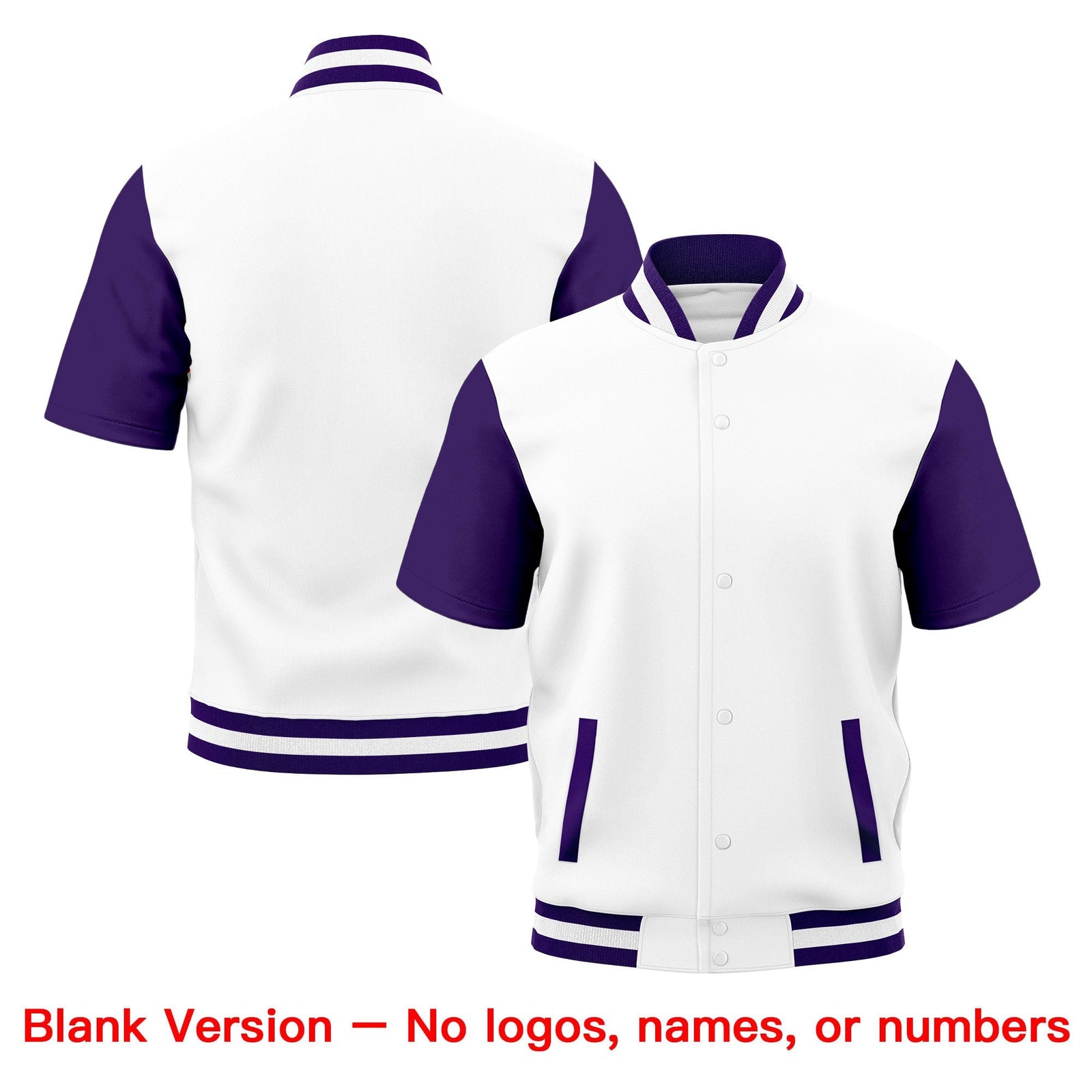 Custom Purple White Full-Snap Classic Style Jacket| KXKSHOP