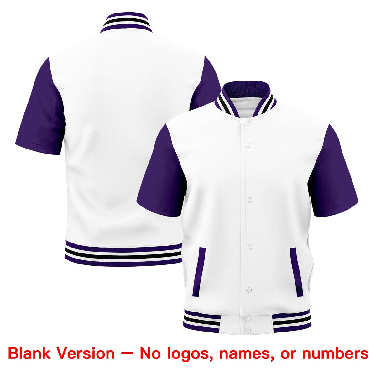 Custom Purple White Black Full-Snap Classic Style Jacket| KXKSHOP