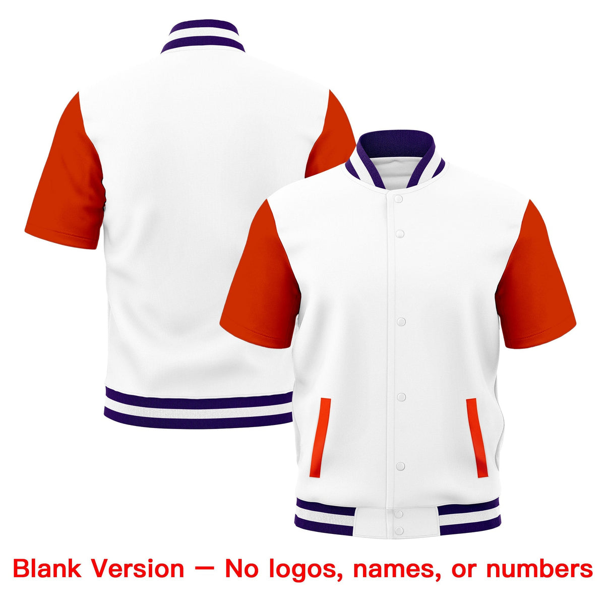 Custom Orange Purple White Full-Snap Classic Style Jacket| KXKSHOP