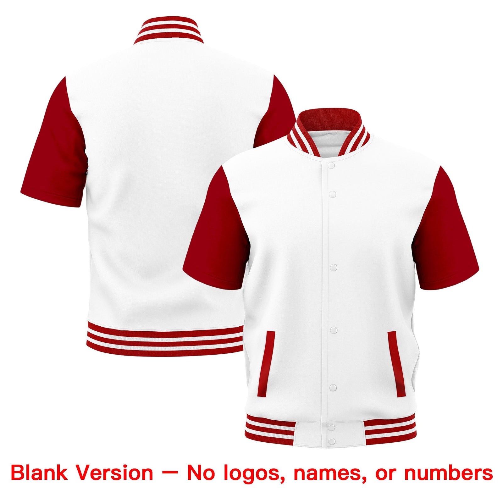 Custom Red White Full-Snap Classic Style Jacket| KXKSHOP