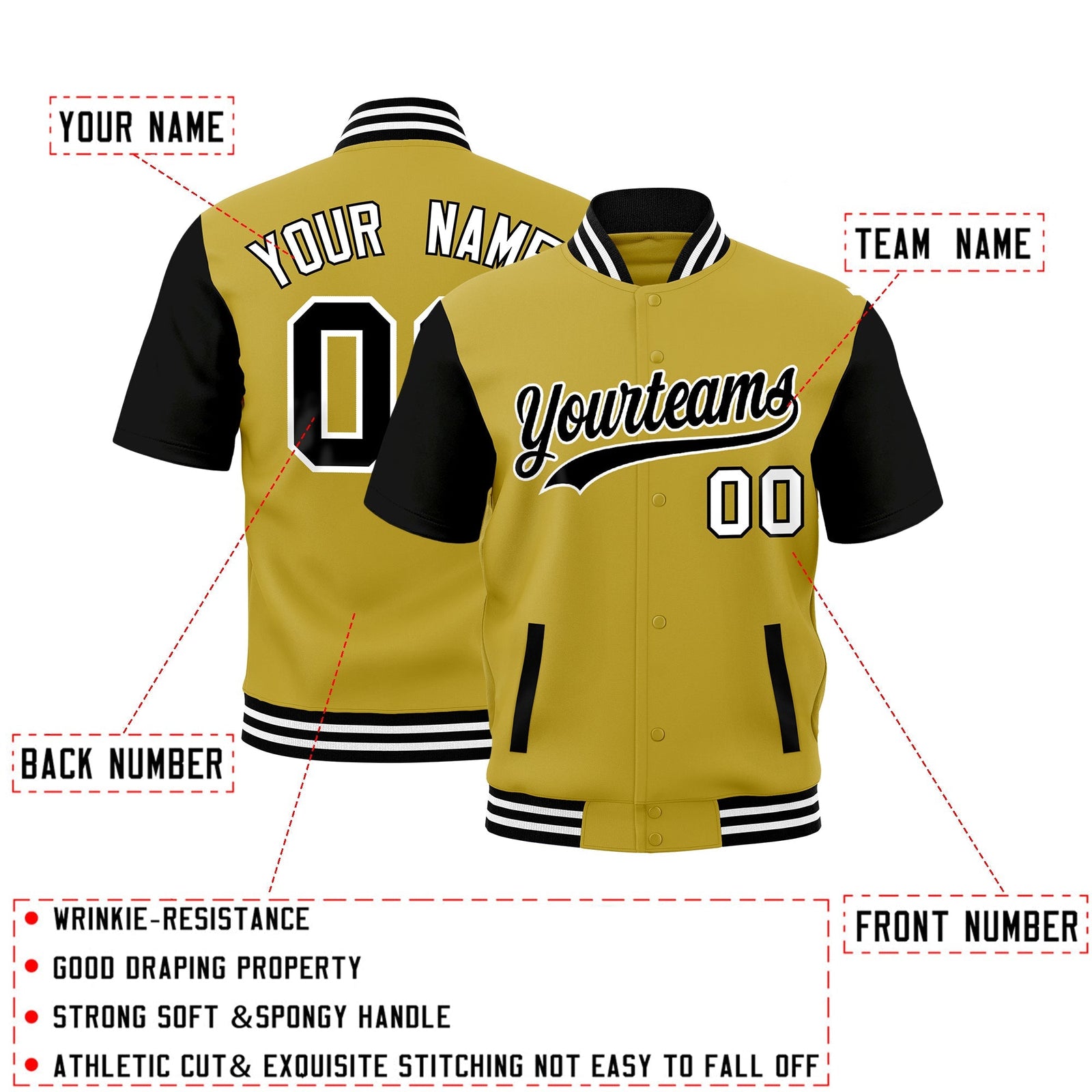 Custom Black White Full-Snap Classic Style Jacket| KXKSHOP