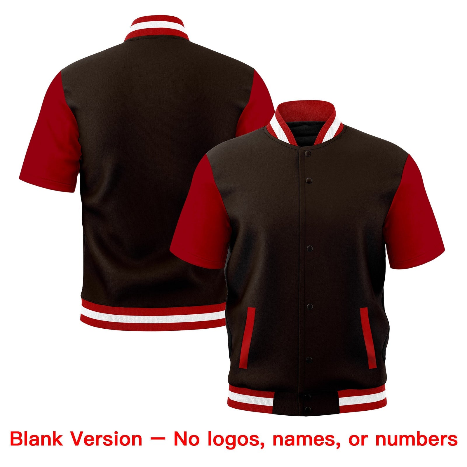 Custom Red White Full-Snap Classic Style Jacket| KXKSHOP