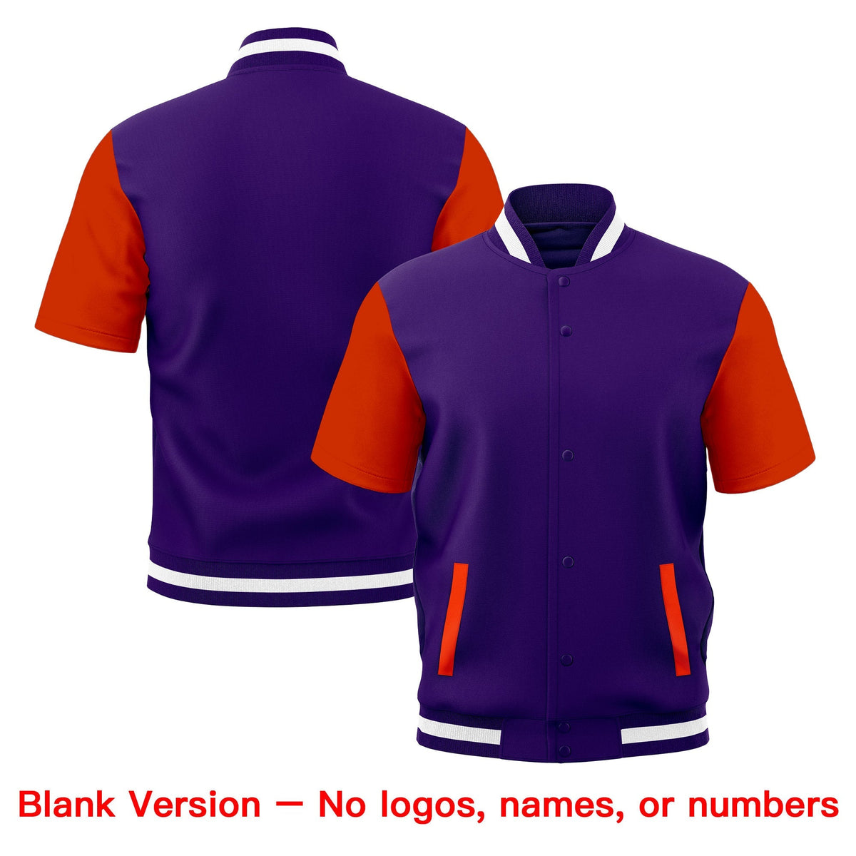 Custom Orange Purple White Full-Snap Classic Style Jacket| KXKSHOP