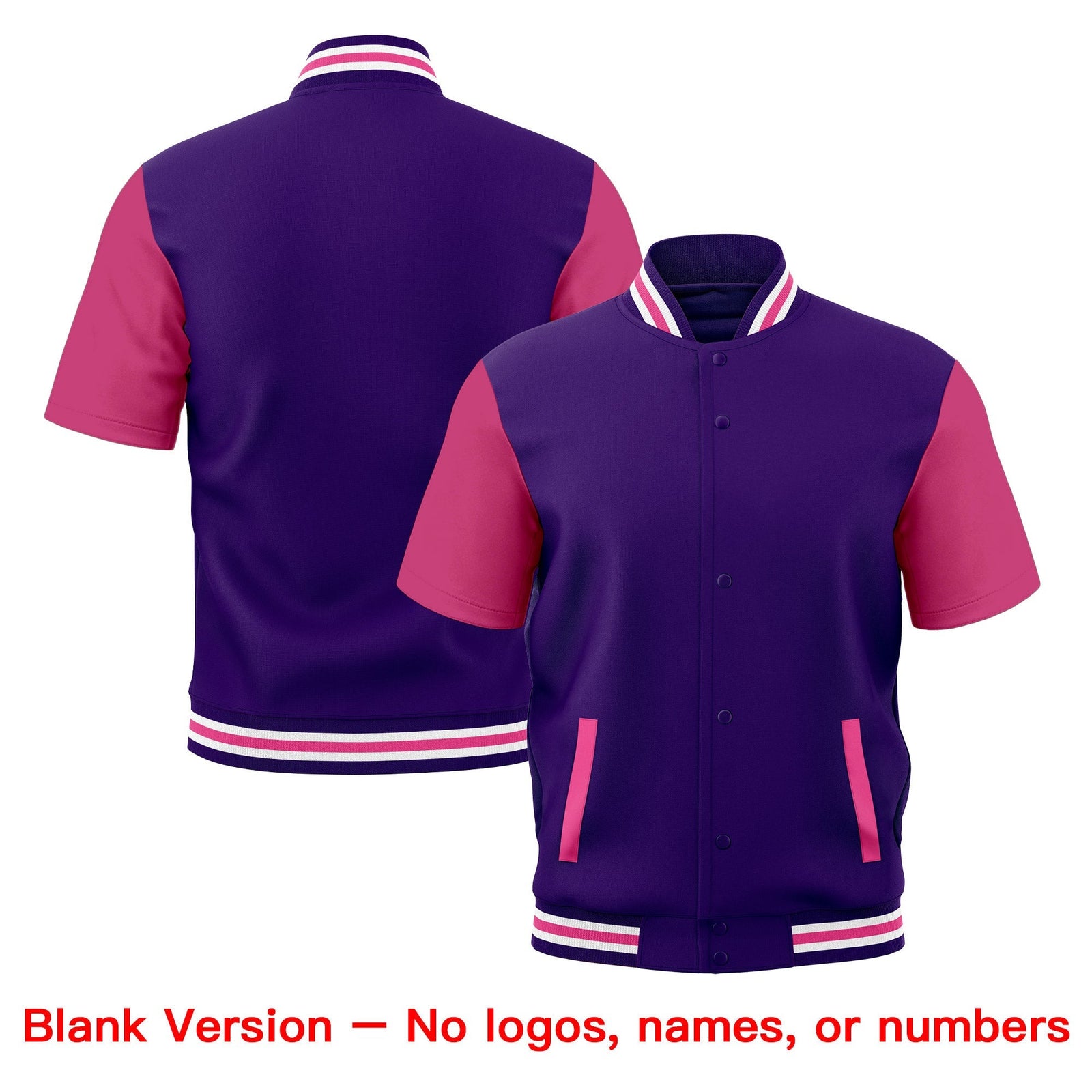 Custom Purple White Pink Full-Snap Classic Style Jacket| KXKSHOP