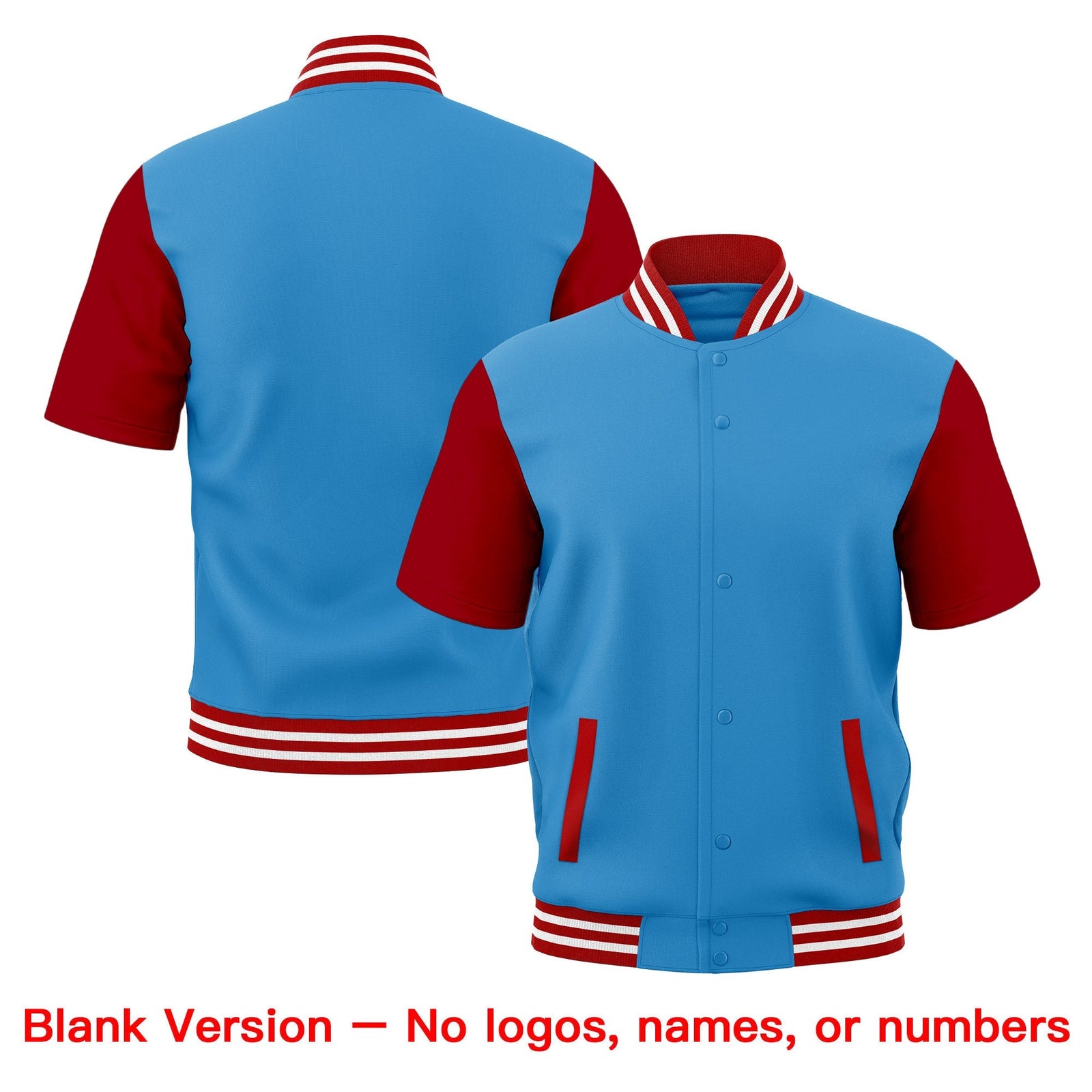 Custom Red White Full-Snap Classic Style Jacket| KXKSHOP