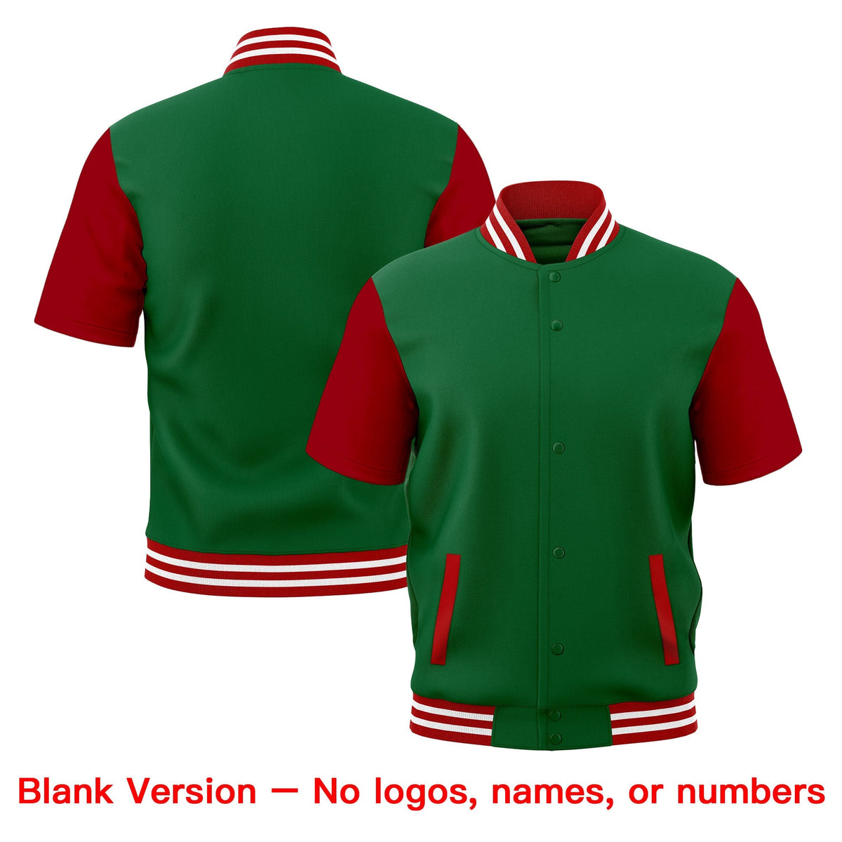 Custom Red White Full-Snap Classic Style Jacket| KXKSHOP