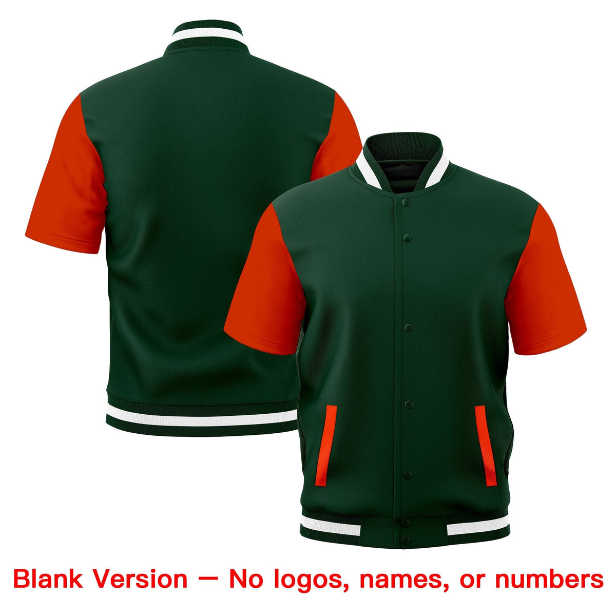 Custom Orange Green White Full-Snap Classic Style Jacket| KXKSHOP