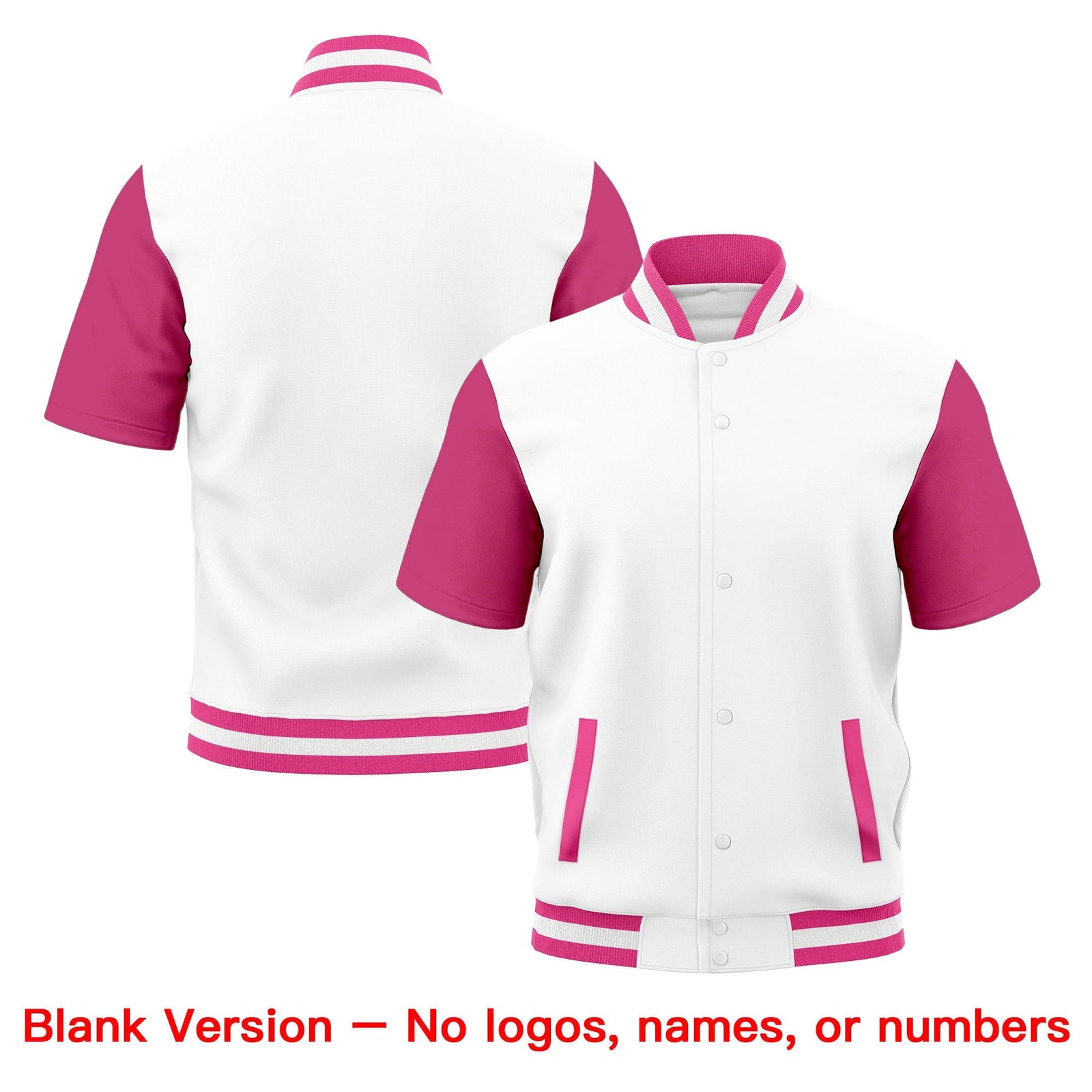 Custom Pink White Full-Snap Classic Style Jacket| KXKSHOP