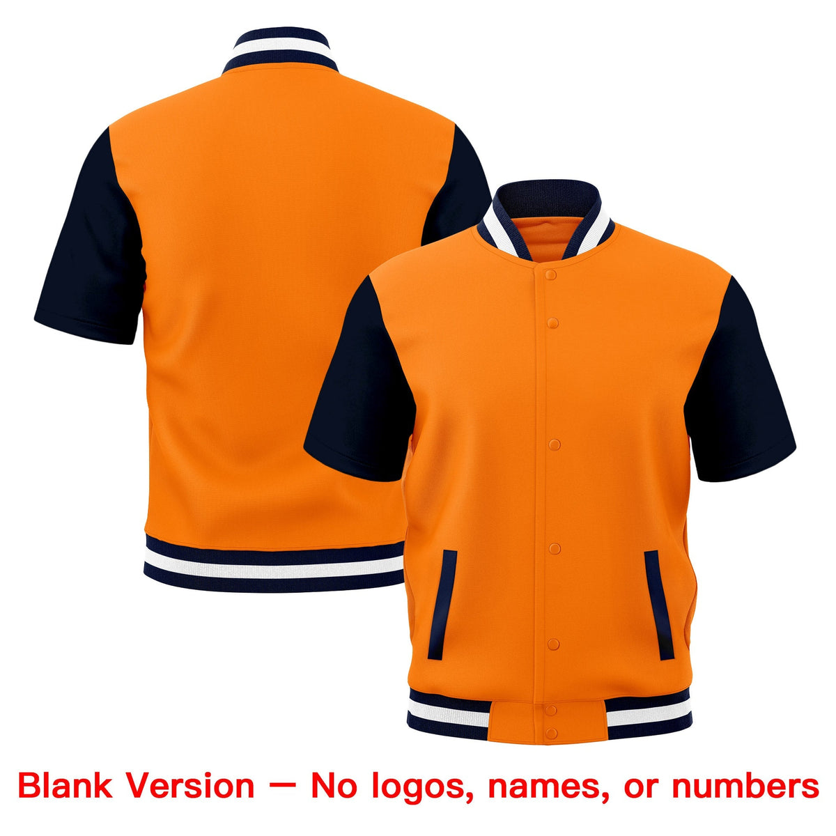 Custom Navy White Full-Snap Classic Style Jacket| KXKSHOP
