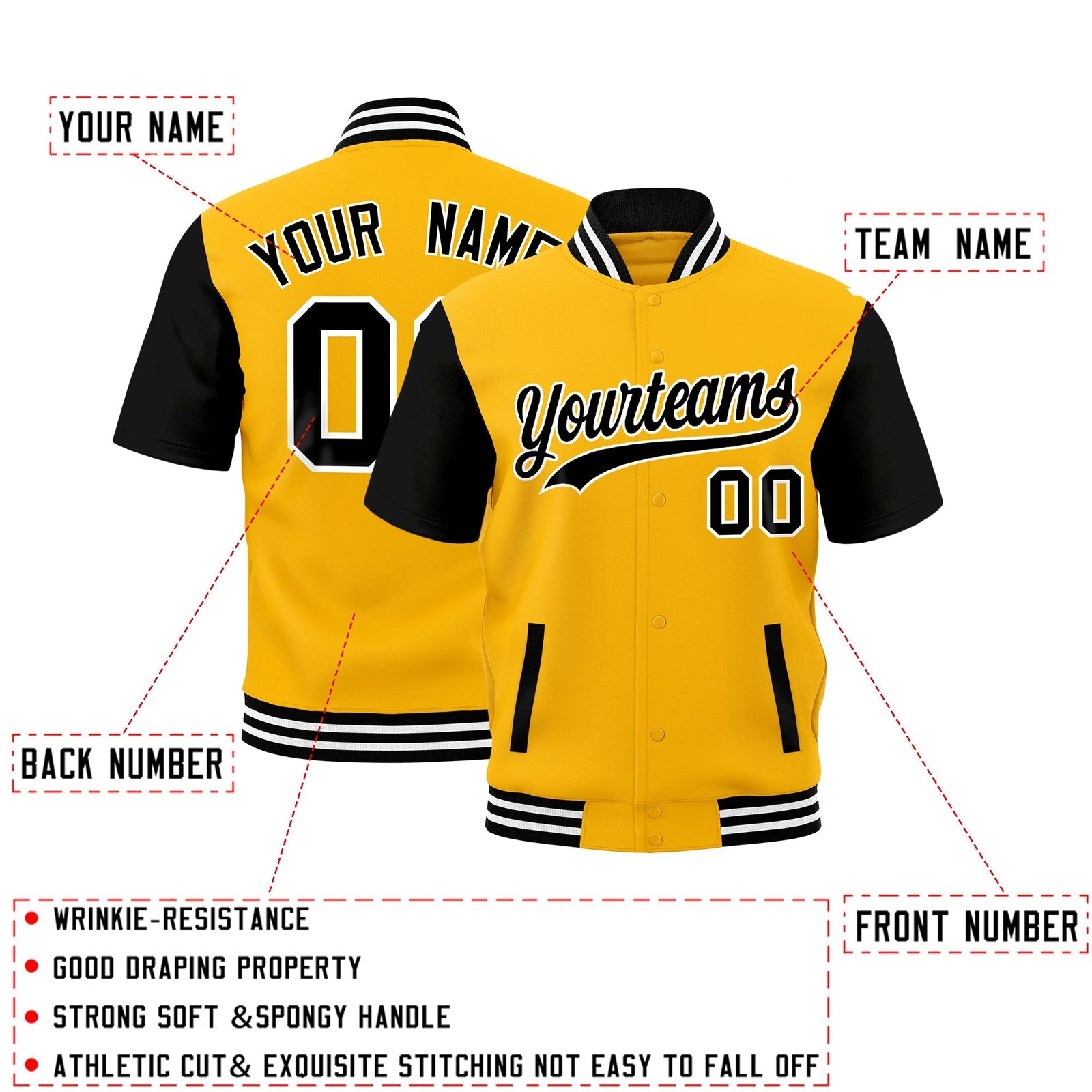 Custom Black White Full-Snap Classic Style Jacket| KXKSHOP