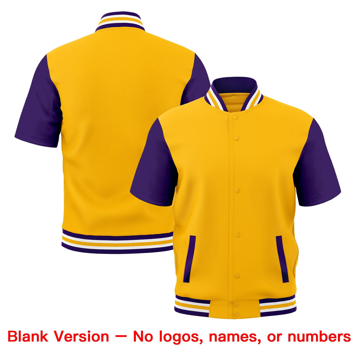 Custom Purple White Gold Full-Snap Classic Style Jacket| KXKSHOP