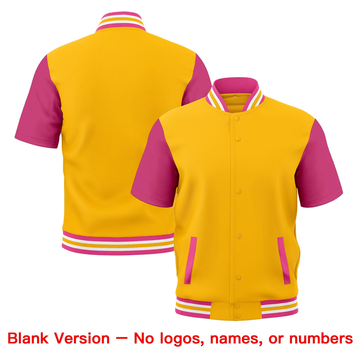 Custom Pink White Gold Full-Snap Classic Style Jacket| KXKSHOP