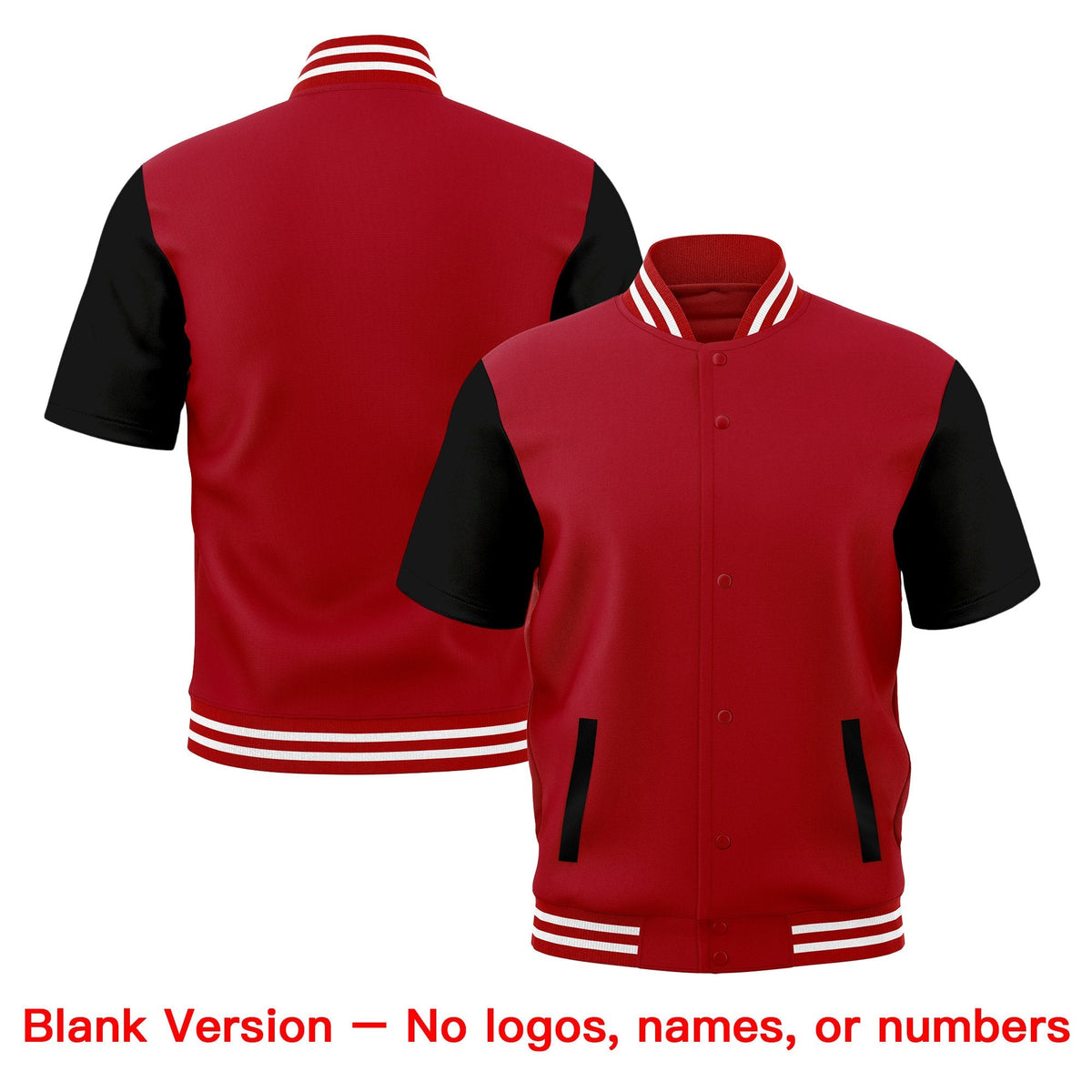 Custom Black Red Full-Snap Classic Style Jacket| KXKSHOP