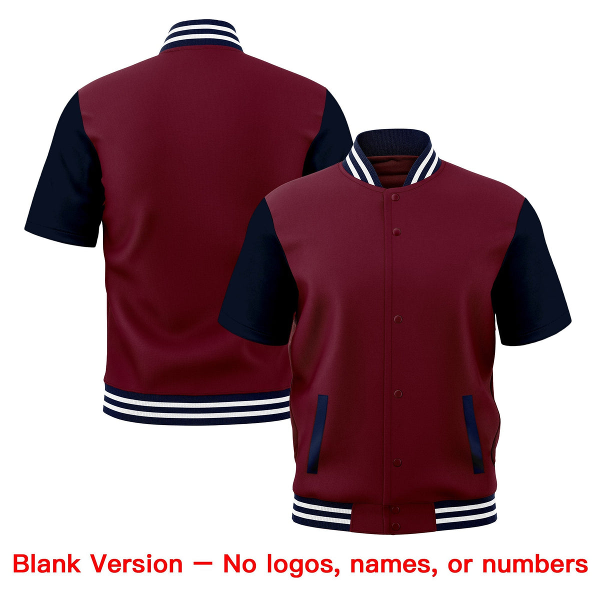 Custom Navy White Full-Snap Classic Style Jacket| KXKSHOP
