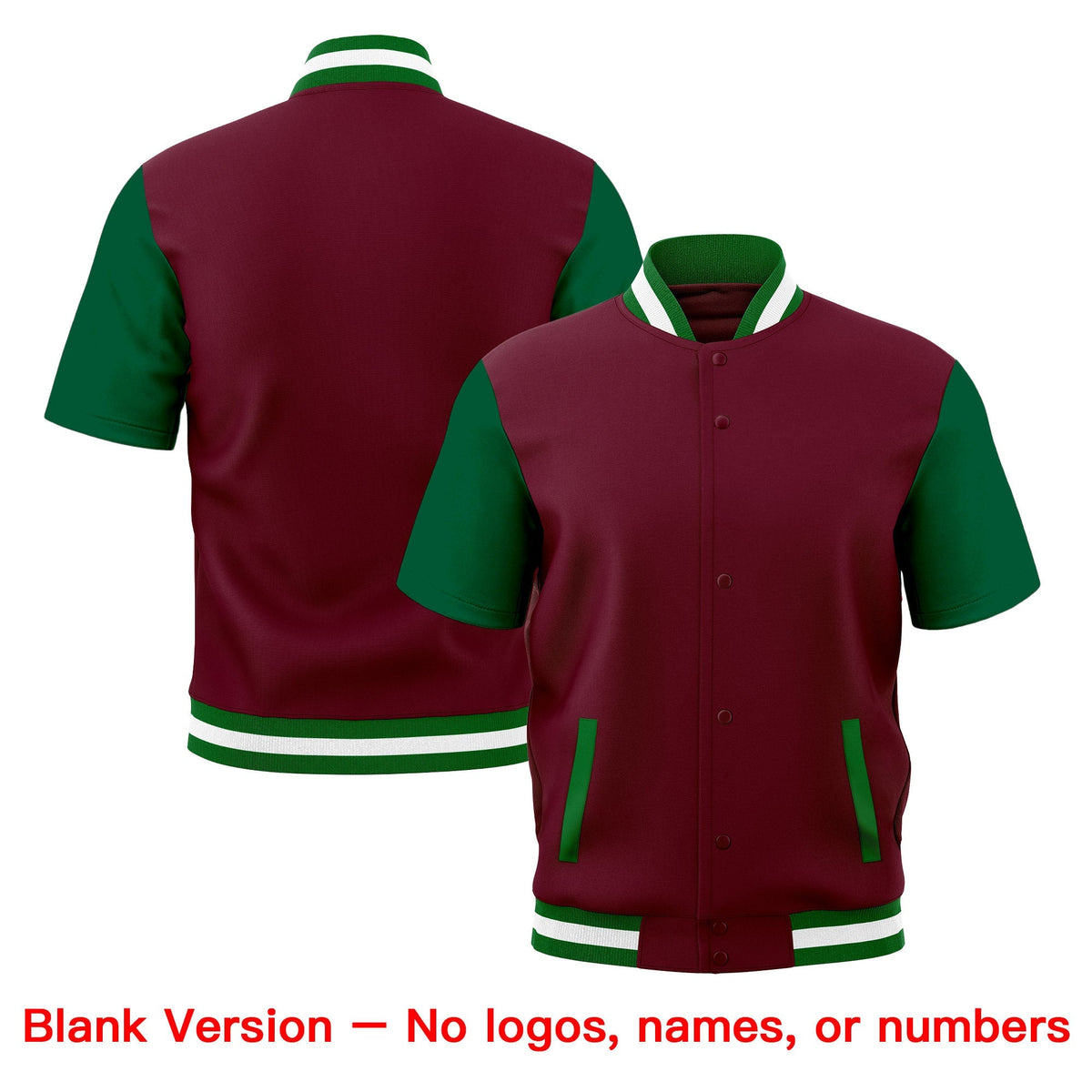 Custom Kelly Green White Full-Snap Classic Style Jacket| KXKSHOP