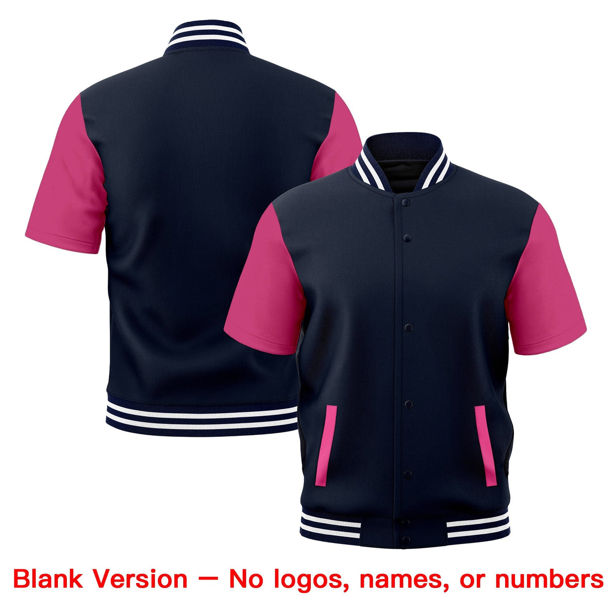 Custom Navy White Full-Snap Classic Style Jacket| KXKSHOP