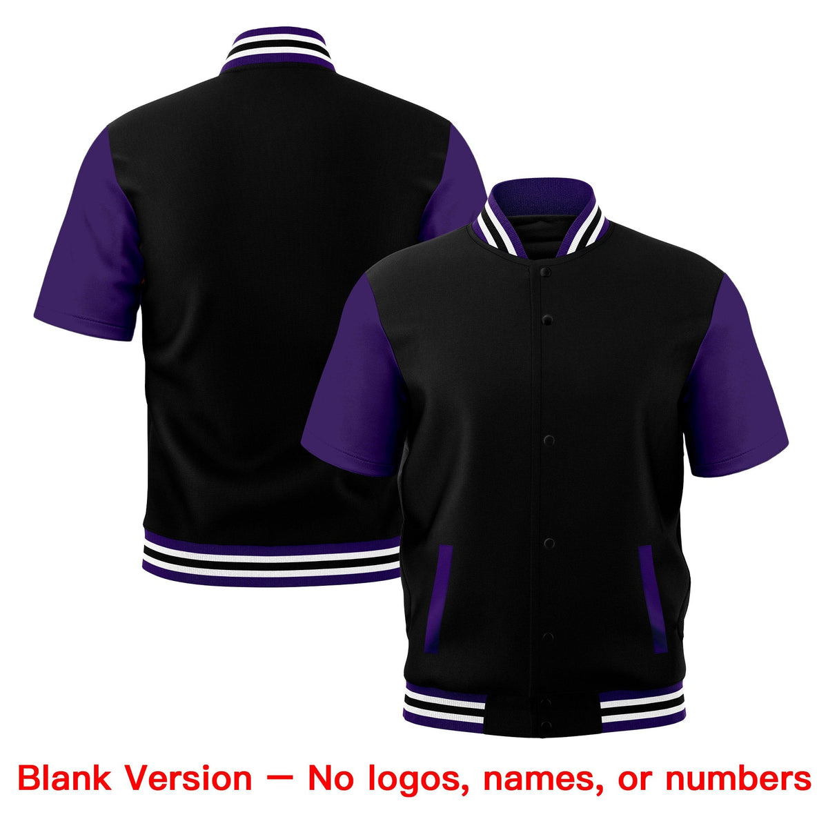 Custom Purple White Black Full-Snap Classic Style Jacket| KXKSHOP