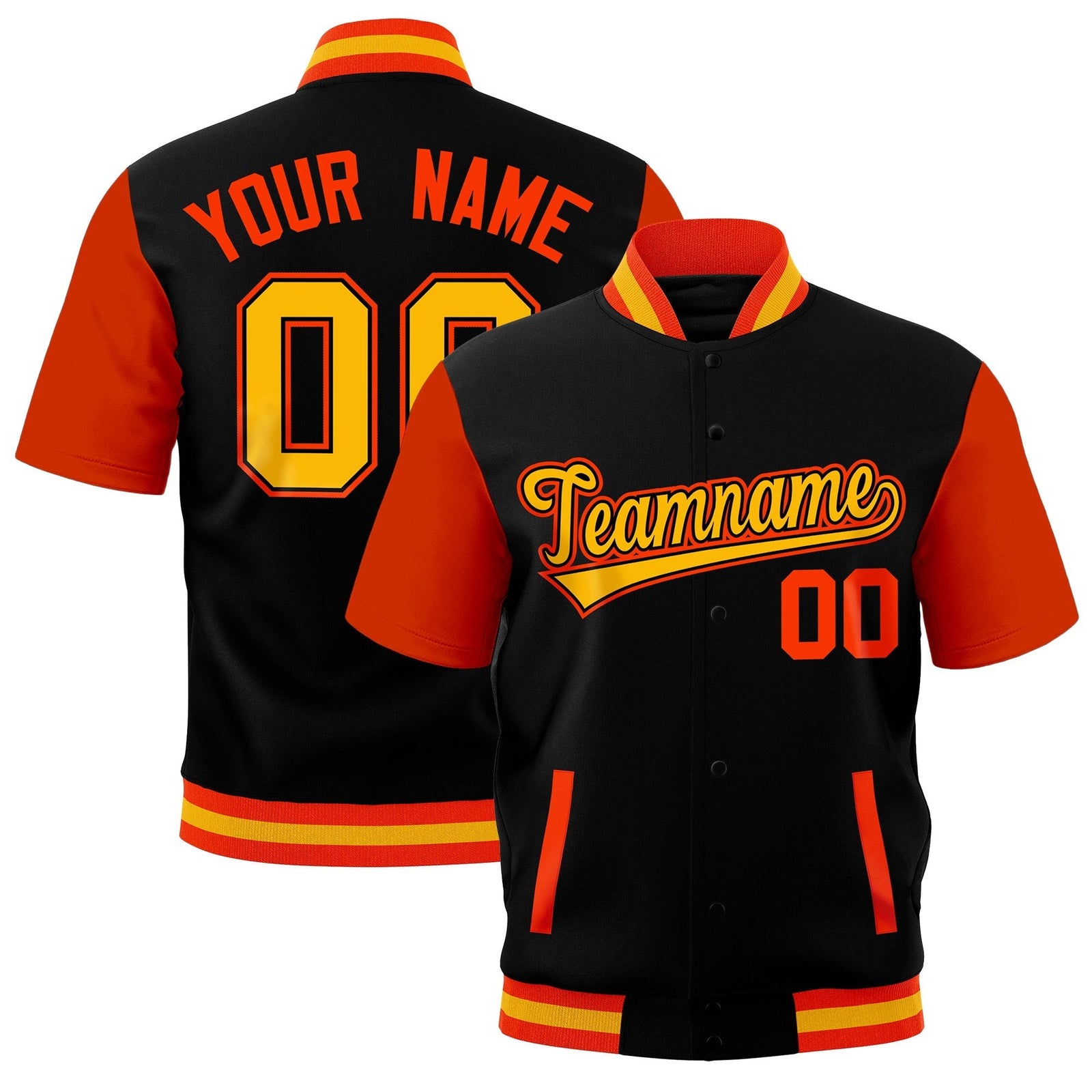 Custom Orange Gold Full-Snap Classic Style Jacket| KXKSHOP