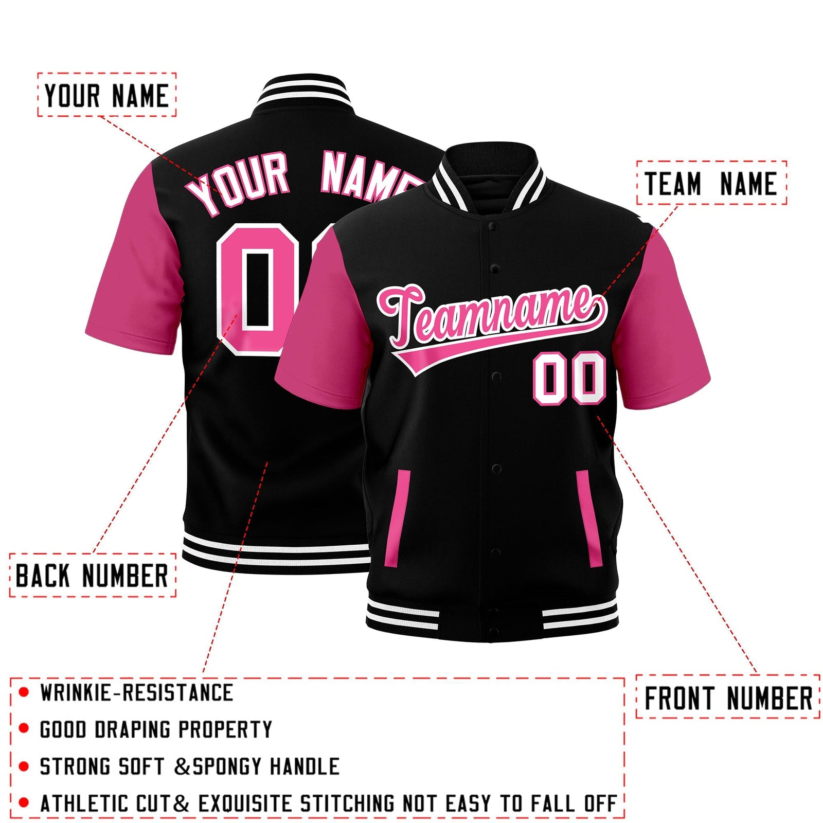 Custom Black White Full-Snap Classic Style Jacket| KXKSHOP