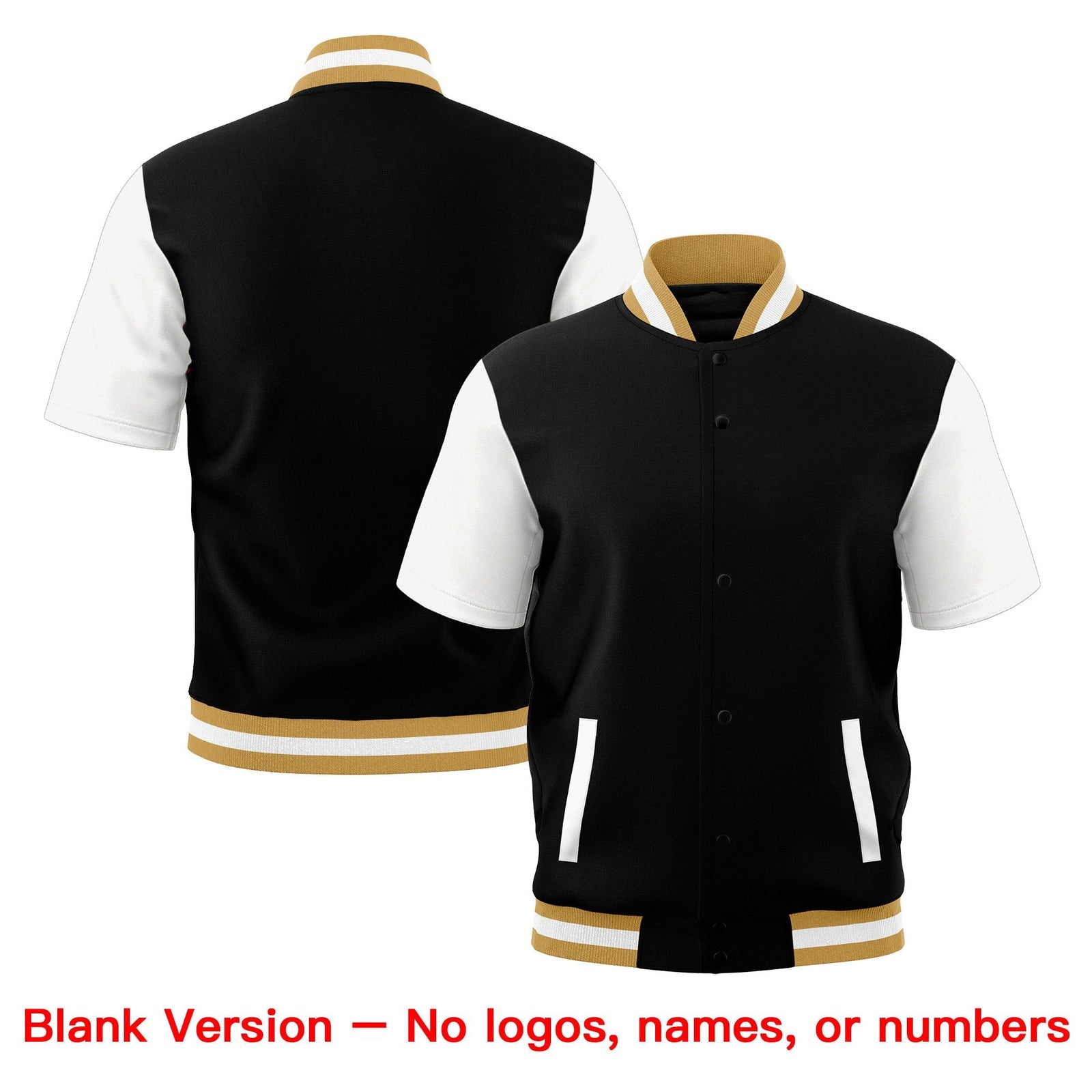Custom White Old Gold Full-Snap Classic Style Jacket| KXKSHOP