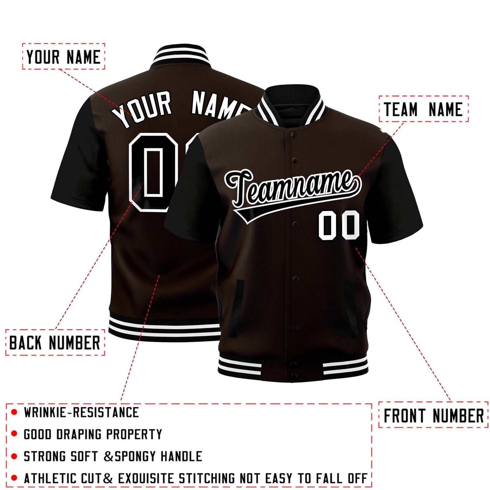 Custom Black White Full-Snap Classic Style Jacket| KXKSHOP
