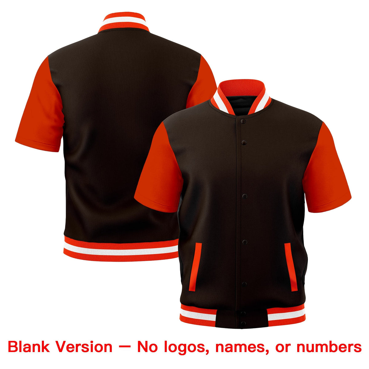 Custom Orange White Full-Snap Classic Style Jacket| KXKSHOP