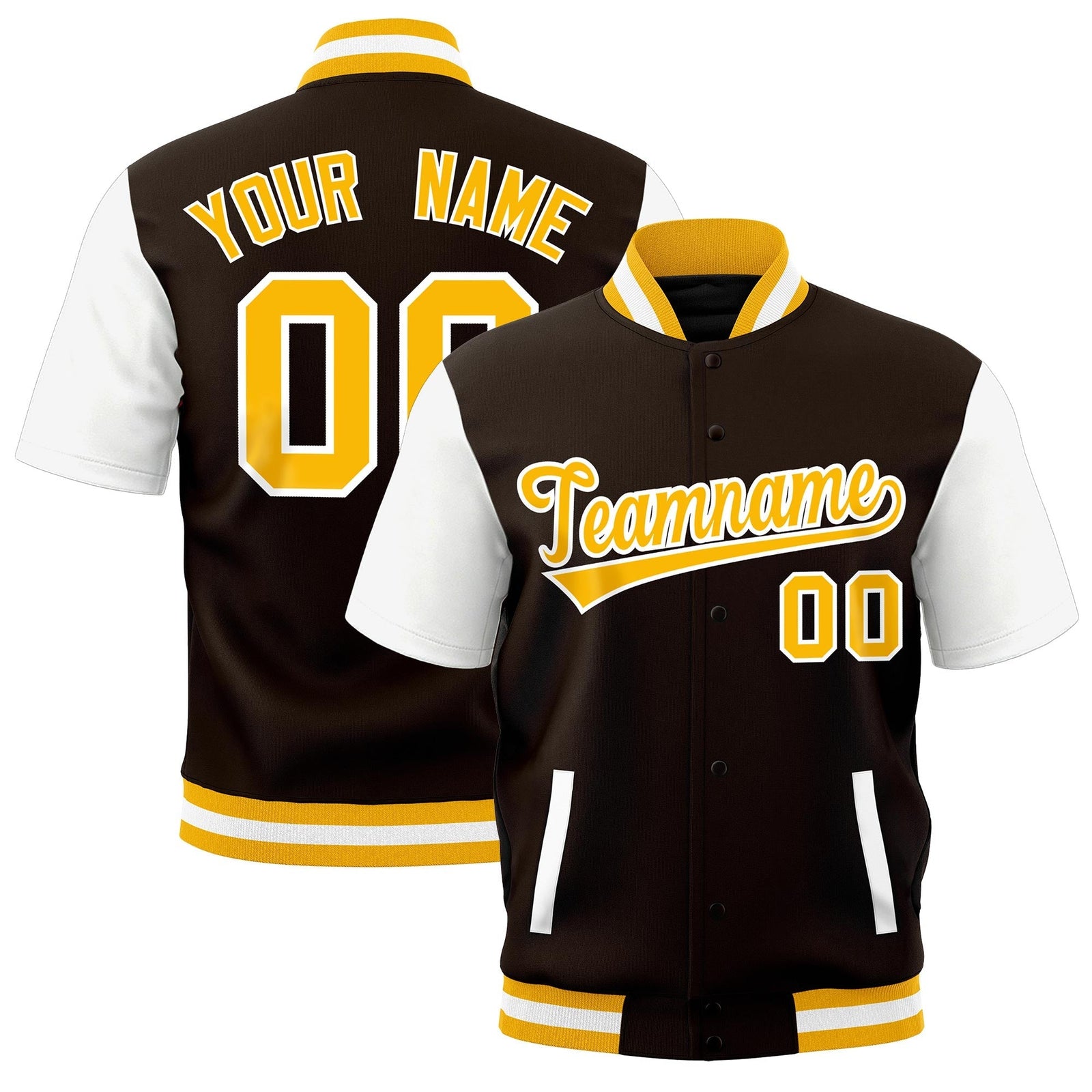 Custom White Gold Full-Snap Classic Style Jacket| KXKSHOP