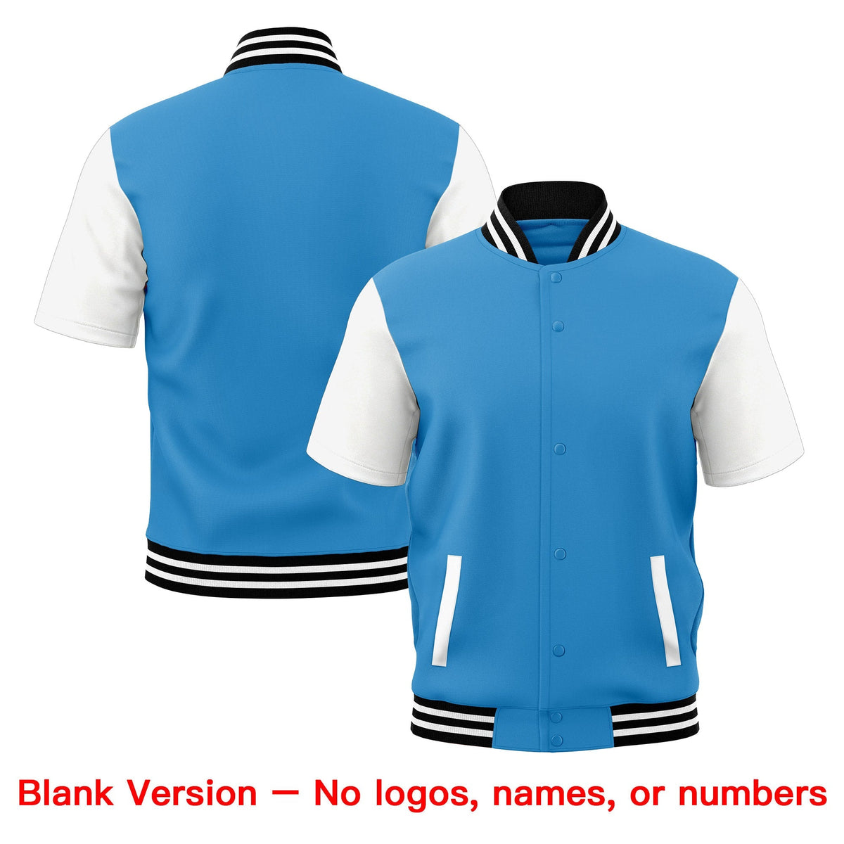 Custom White Black Full-Snap Classic Style Jacket| KXKSHOP