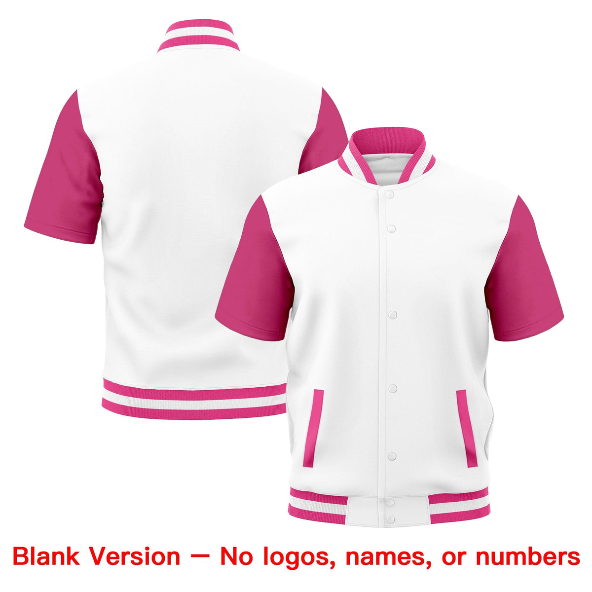 Custom Pink White Full-Snap Classic Style Jacket| KXKSHOP