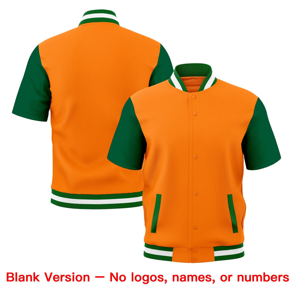Custom Kelly Green White Full-Snap Classic Style Jacket| KXKSHOP