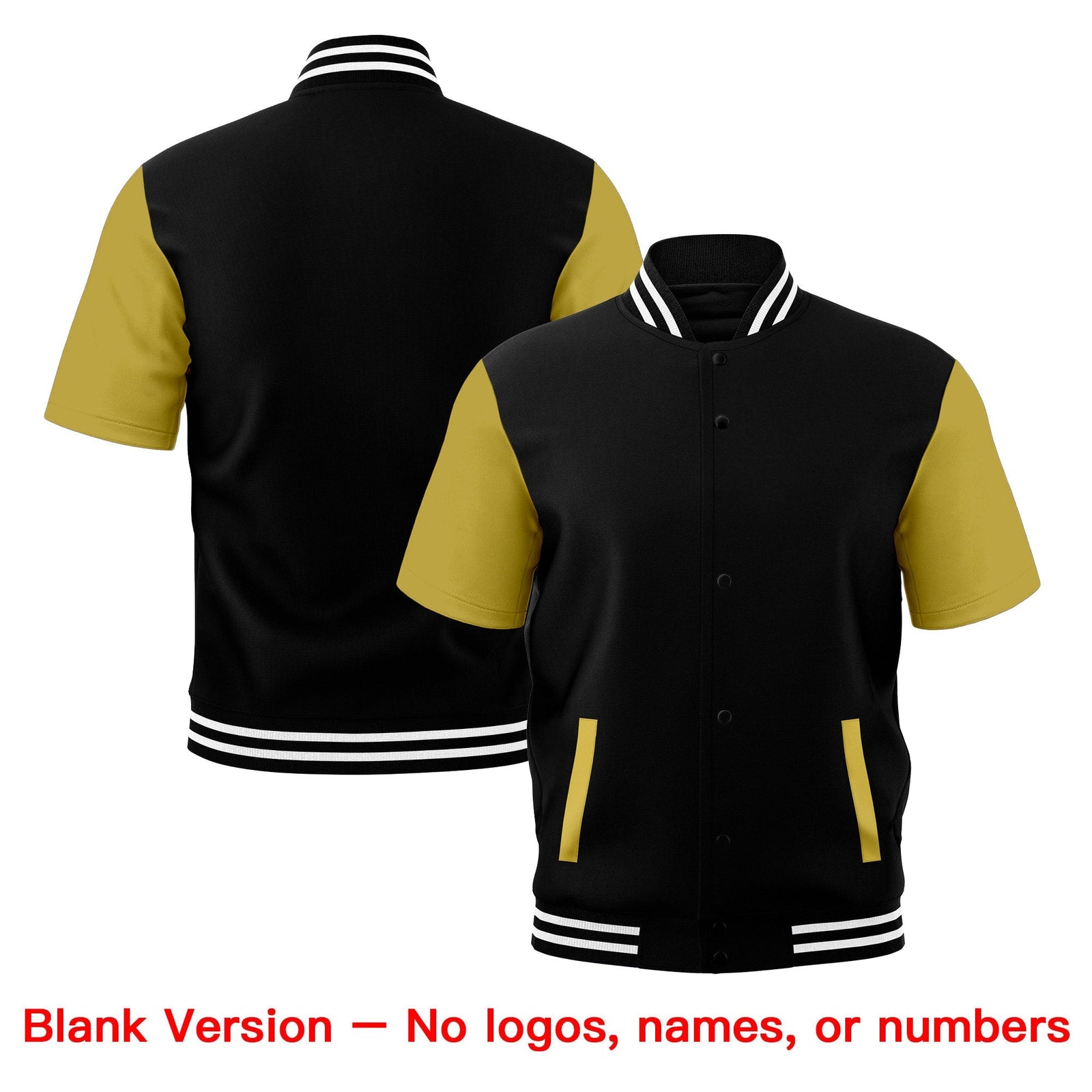 Custom Old Gold Black White Full-Snap Classic Style Jacket| KXKSHOP