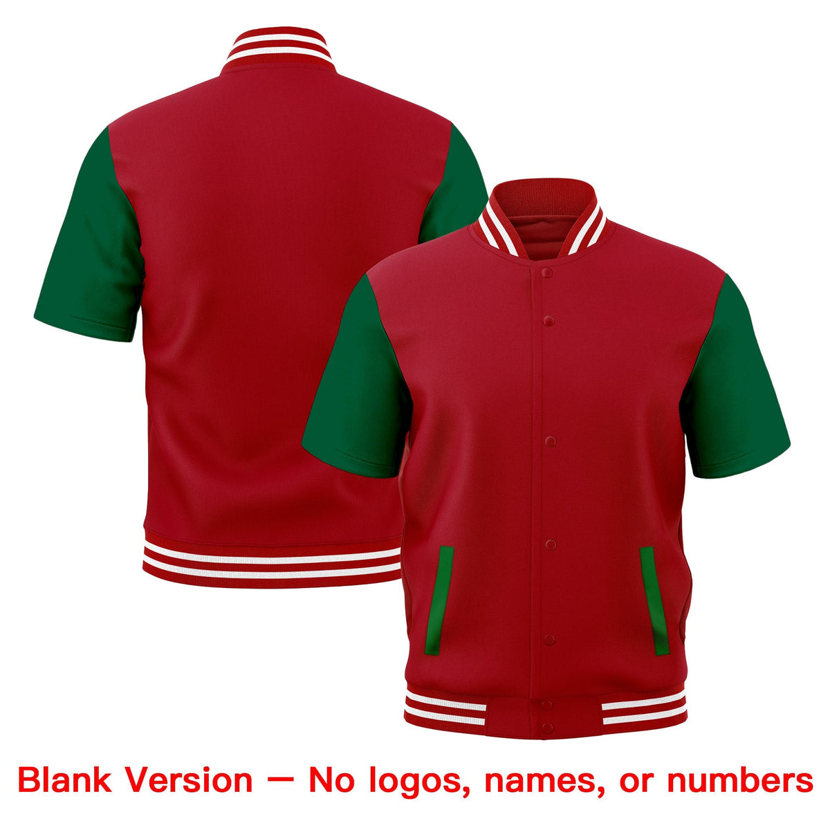 Custom Kelly Green Red Full-Snap Classic Style Jacket| KXKSHOP
