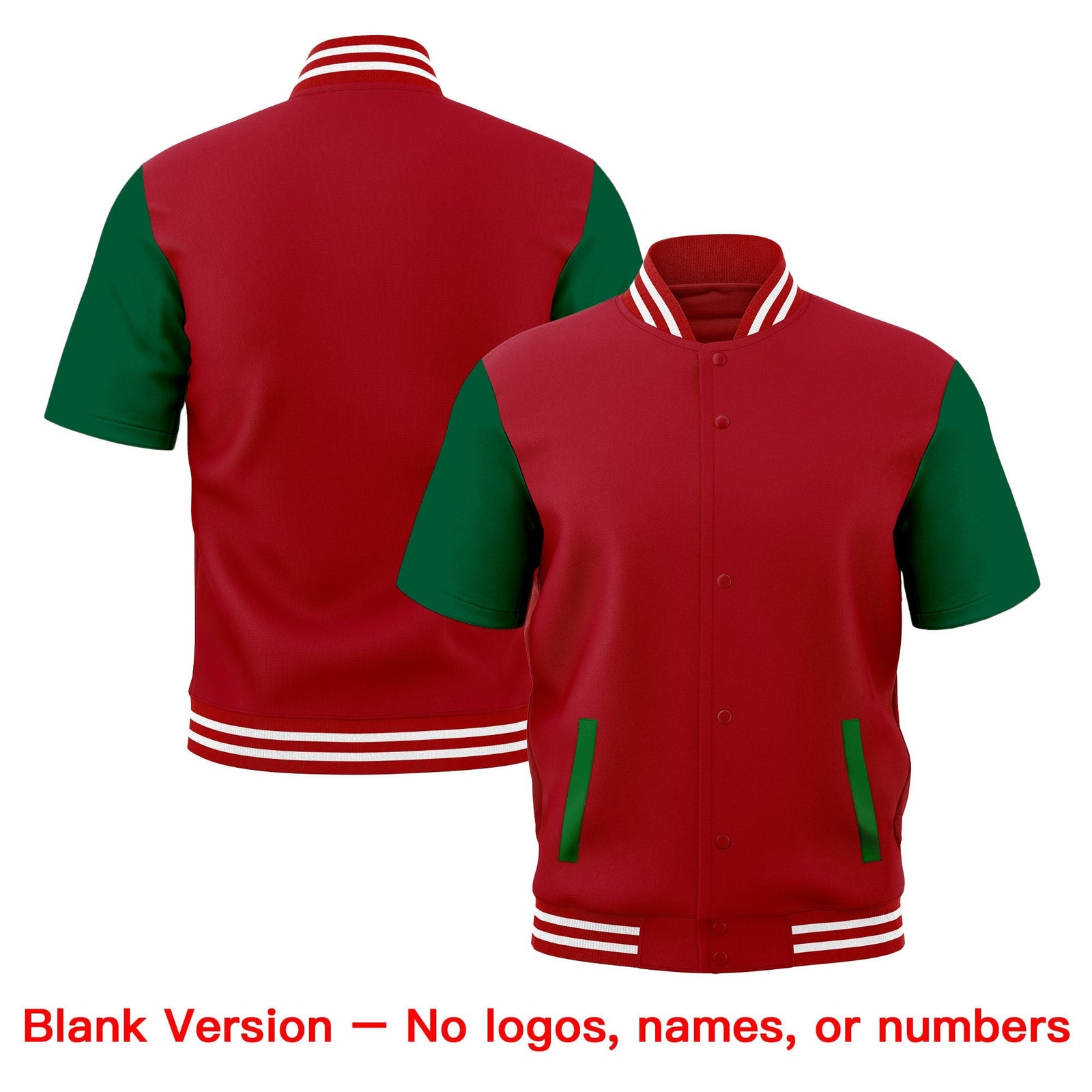 Custom Kelly Green Red Full-Snap Classic Style Jacket| KXKSHOP