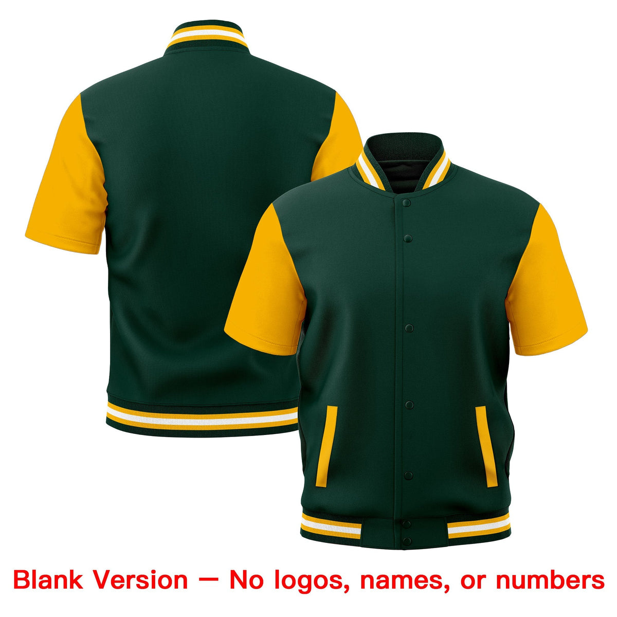 Custom Gold Green White Full-Snap Classic Style Jacket| KXKSHOP