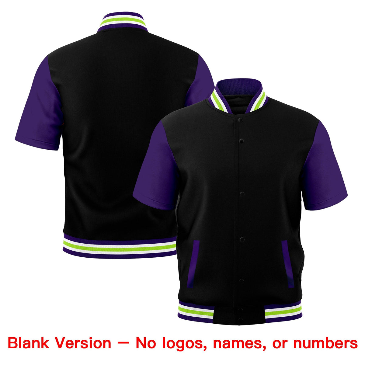 Custom Purple White Neon Green Full-Snap Classic Style Jacket| KXKSHOP