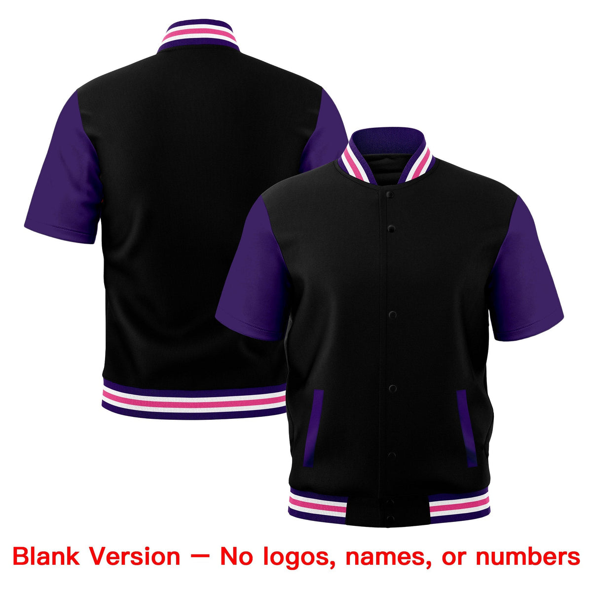 Custom Purple White Pink Full-Snap Classic Style Jacket| KXKSHOP