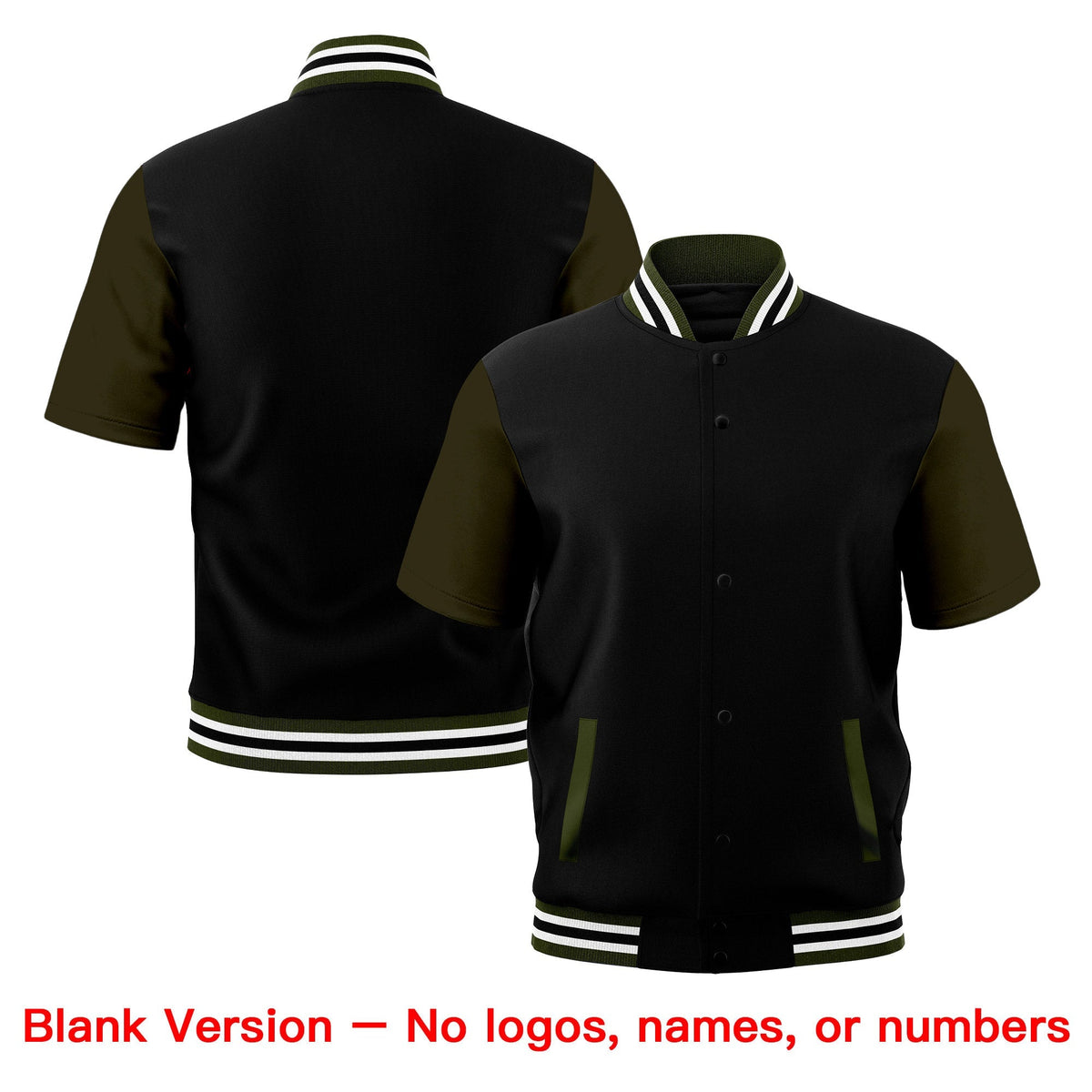 Custom Olive White Black Full-Snap Classic Style Jacket| KXKSHOP