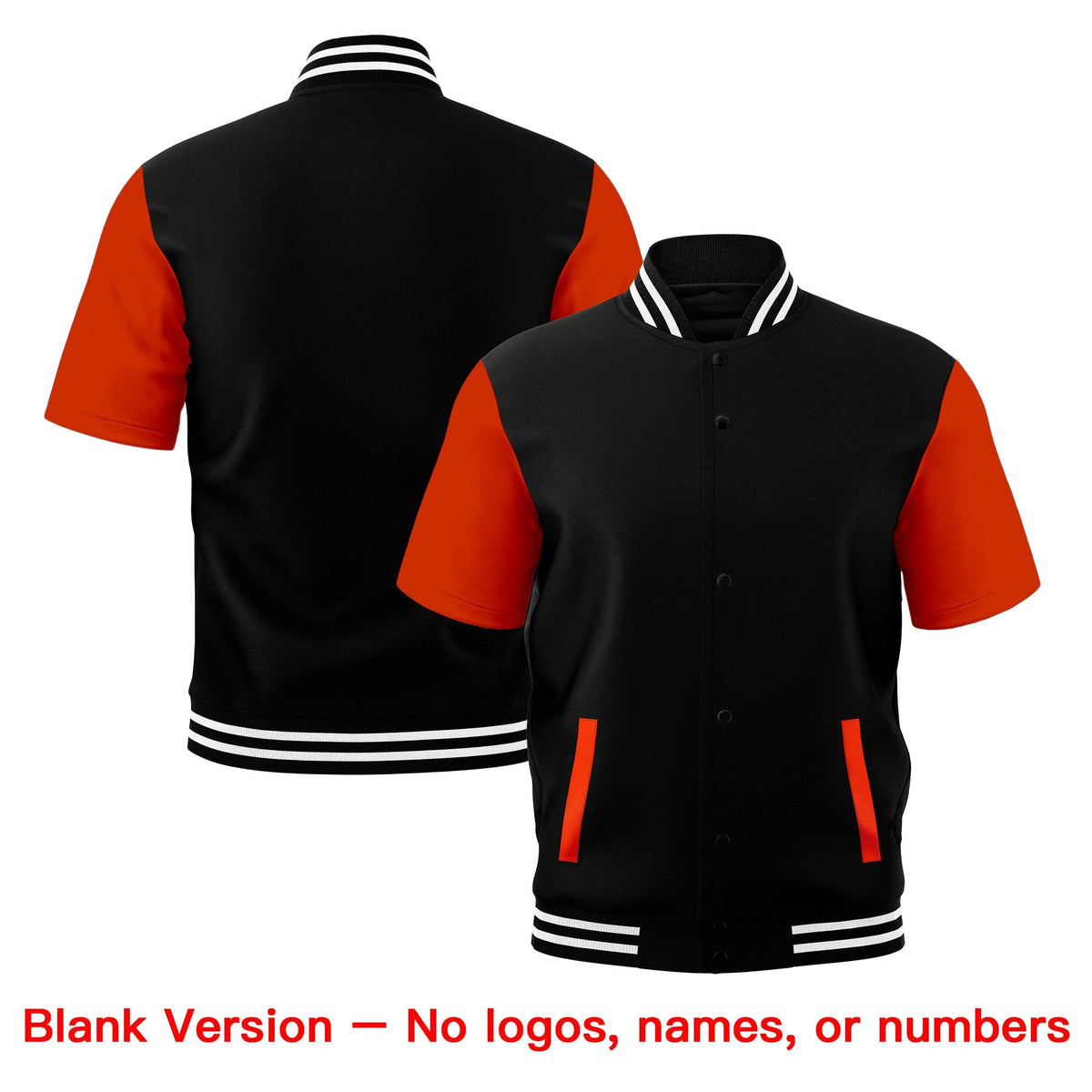 Custom Orange Black White Full-Snap Classic Style Jacket| KXKSHOP