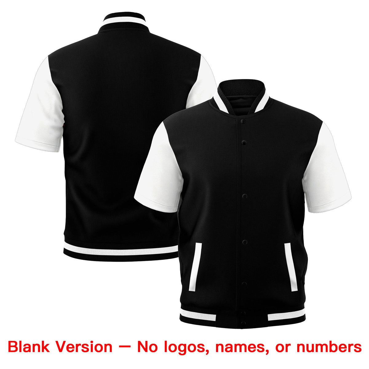 Custom White Black Full-Snap Classic Style Jacket| KXKSHOP