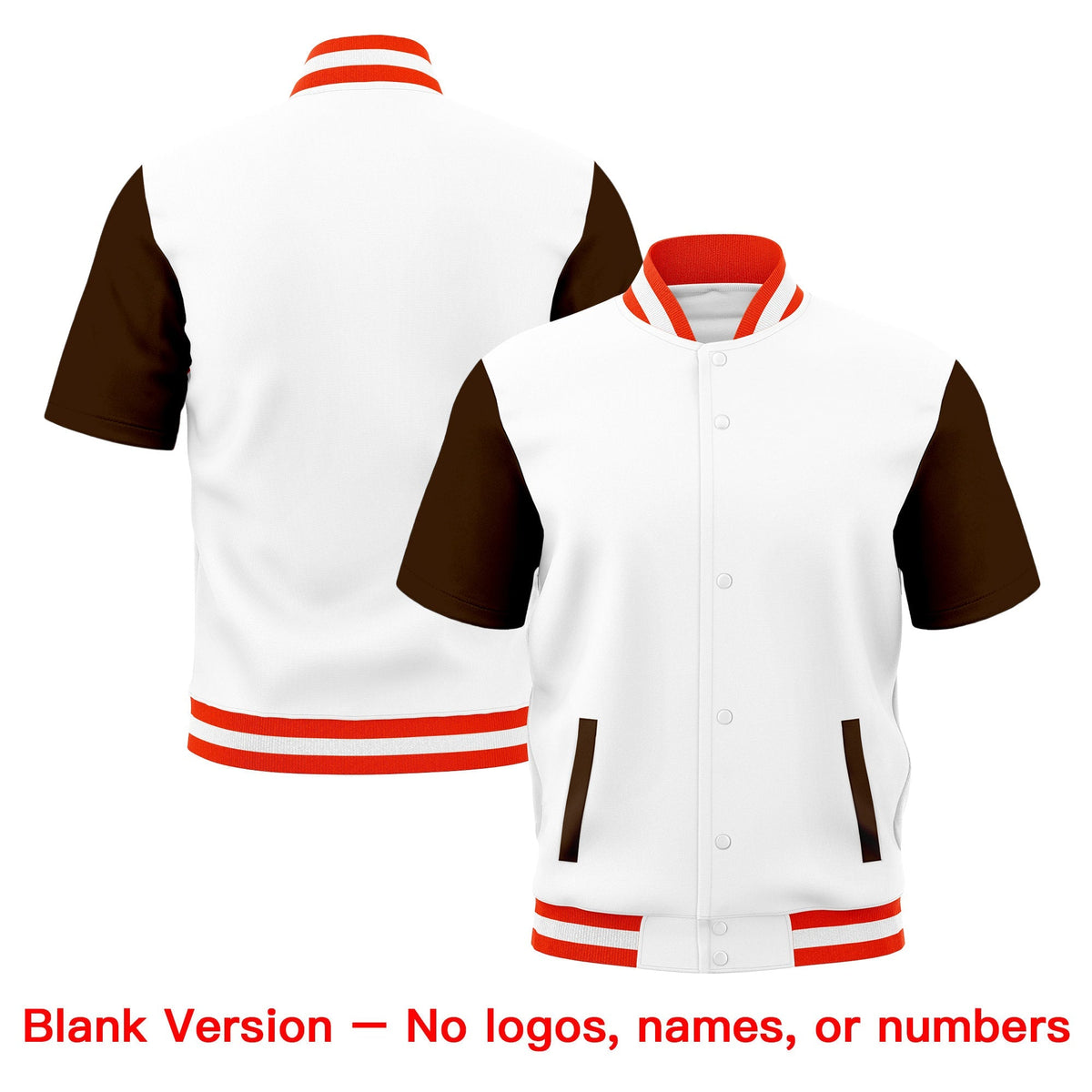 Custom Brown Orange White Full-Snap Classic Style Jacket| KXKSHOP